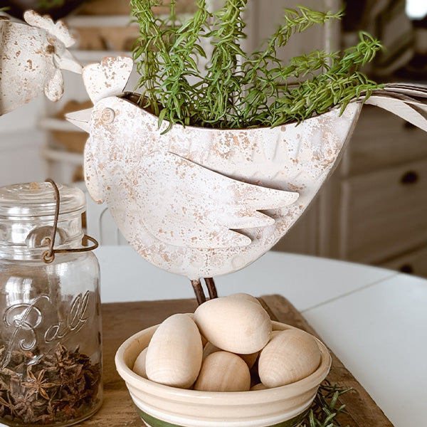 Indoor/Outdoor Distressed Hen Planter, Choose Your Style - The Peony Haus