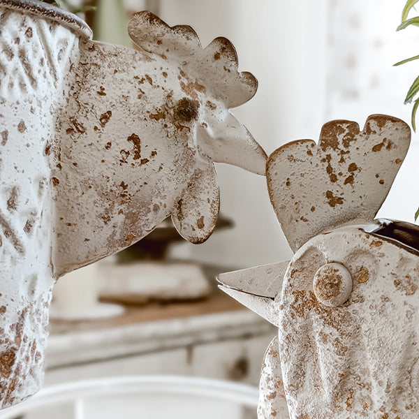 Indoor/Outdoor Distressed Hen Planter, Choose Your Style - The Peony Haus