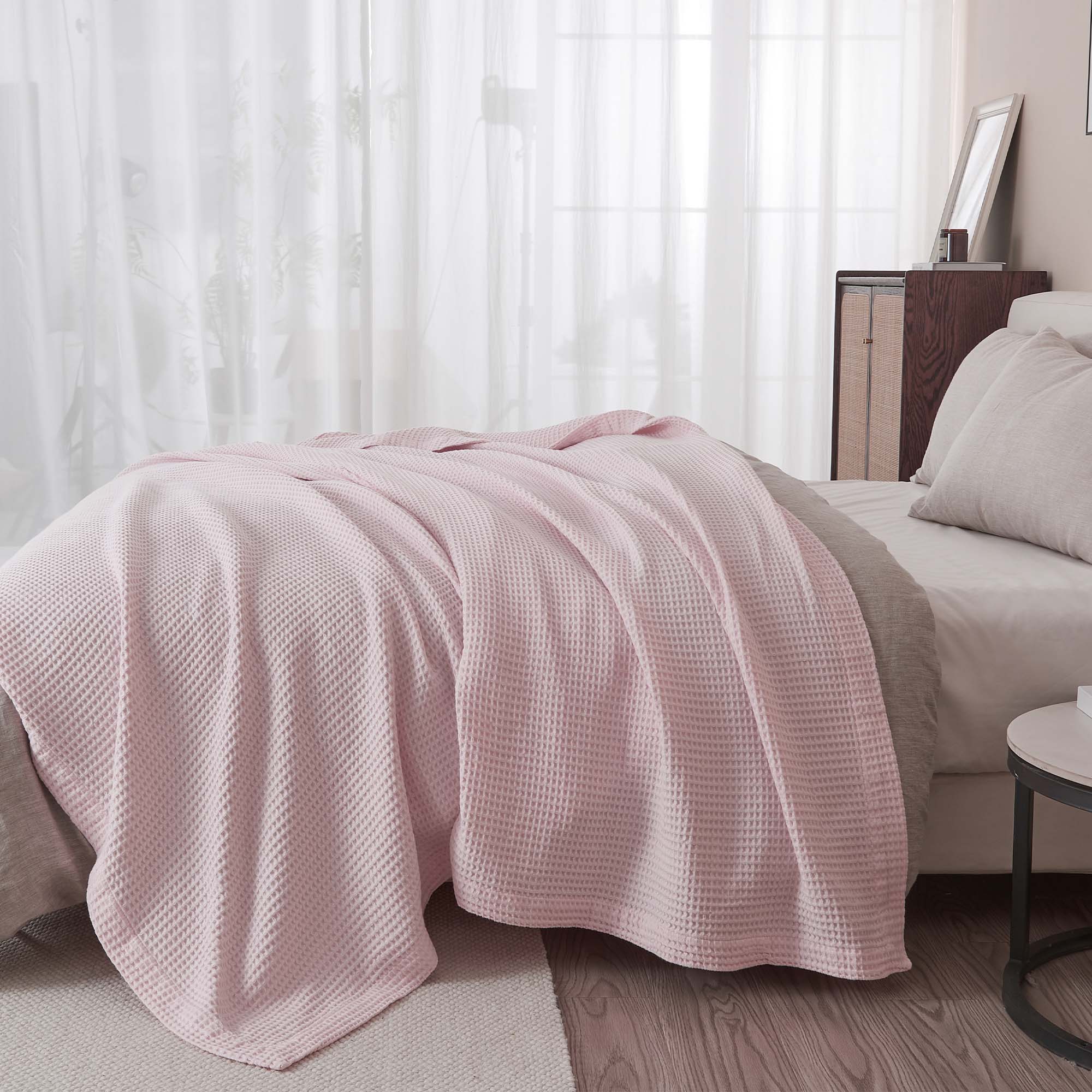 100% Cotton Waffle Weave Blanket - Mikala Collection - The Peony Haus