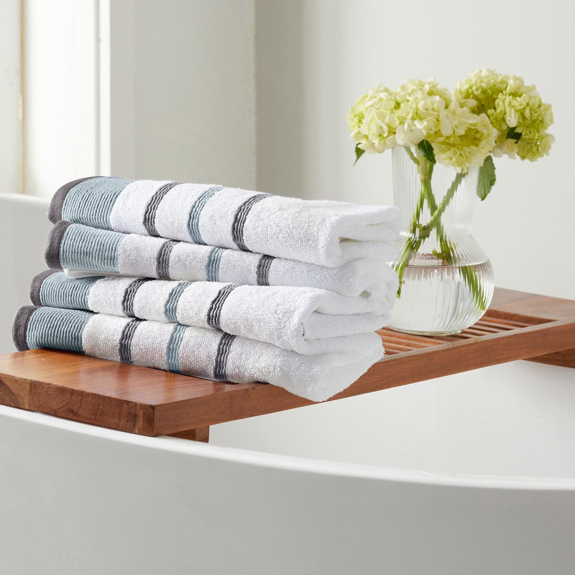 Decorative Cotton Stripe Bath Towel Set - Noelle Collection - The Peony Haus