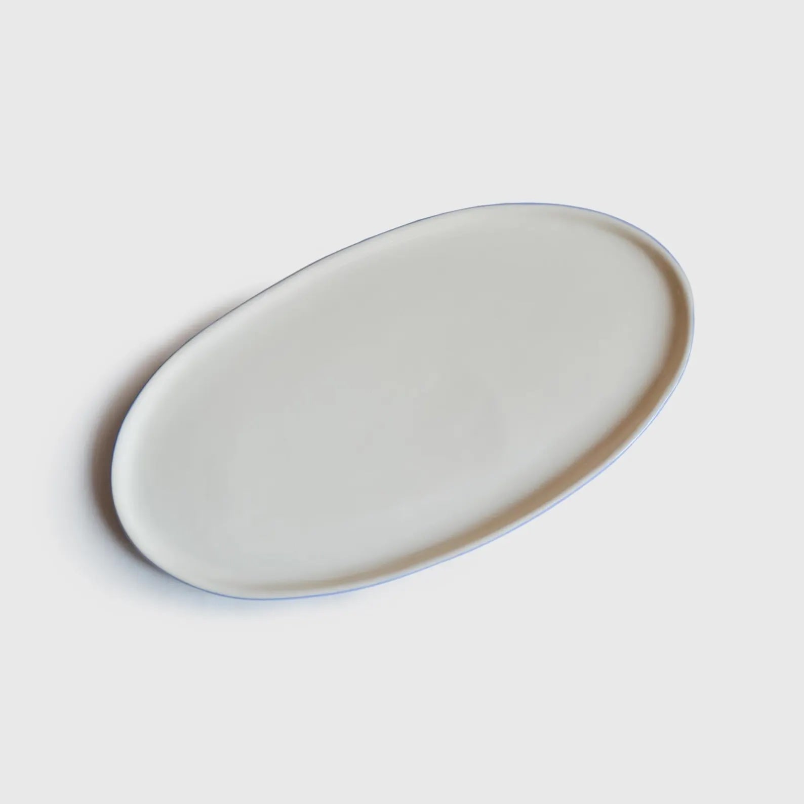 Handmade Porcelain Oval Serving Platter. Forget-me-not/Chocolate - The Peony Haus