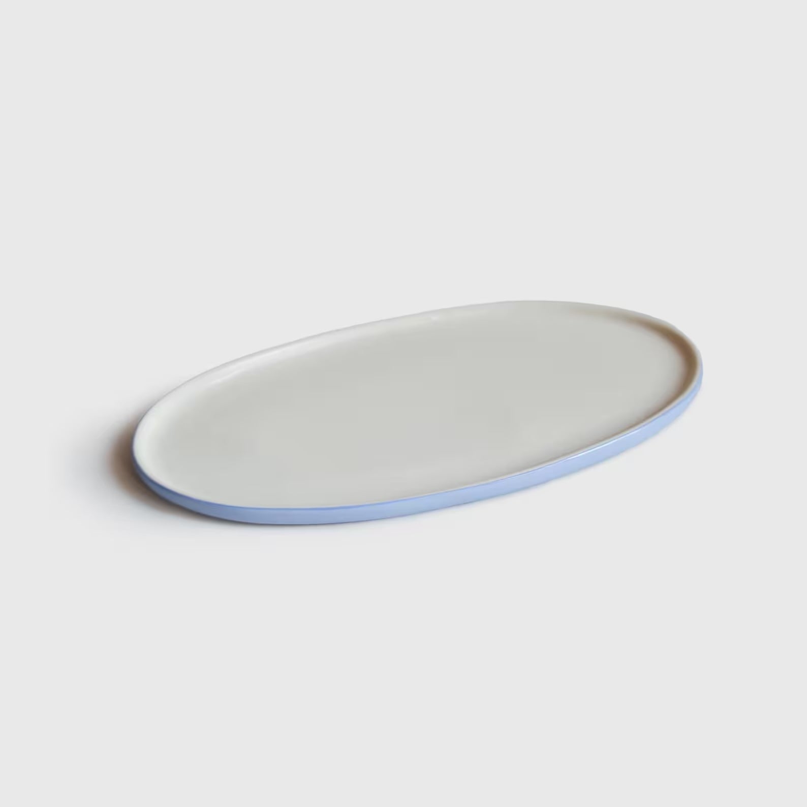 Handmade Porcelain Oval Serving Platter. Forget-me-not/Chocolate - The Peony Haus