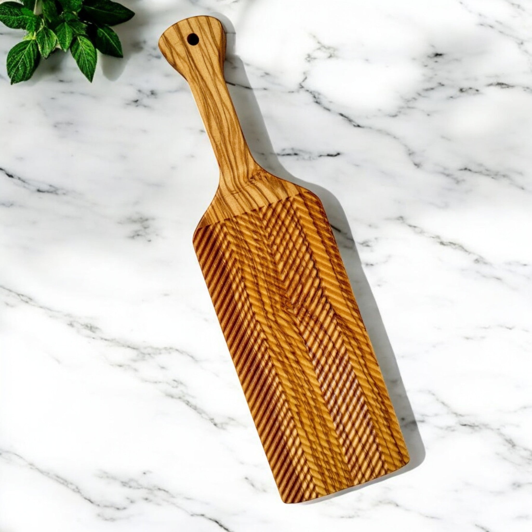 Olive Wood Gnocchi Board – Deep Grooves for Classic Texture - The Peony Haus