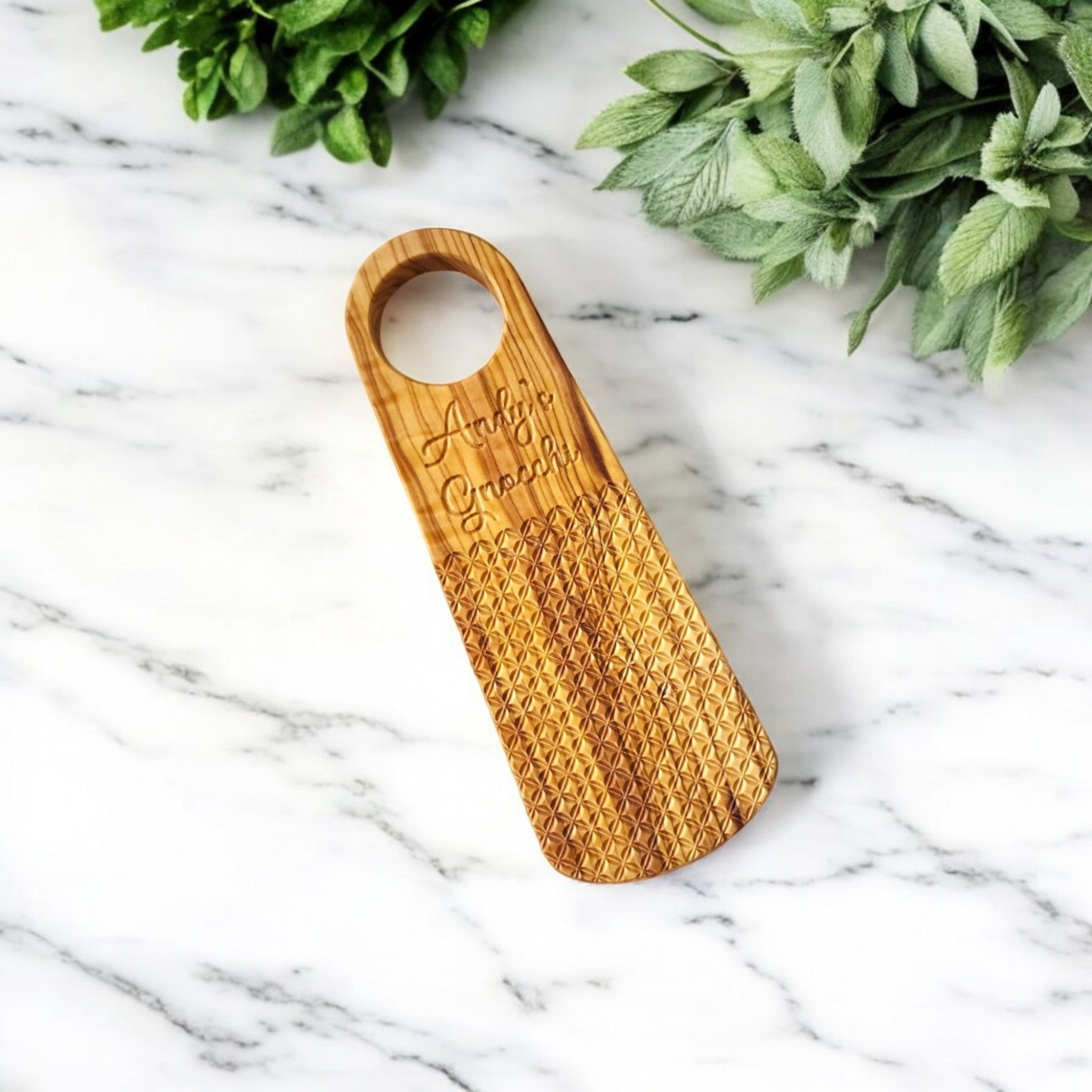 Olive Wood Gnocchi Board – Deep Grooves for Classic Texture - The Peony Haus