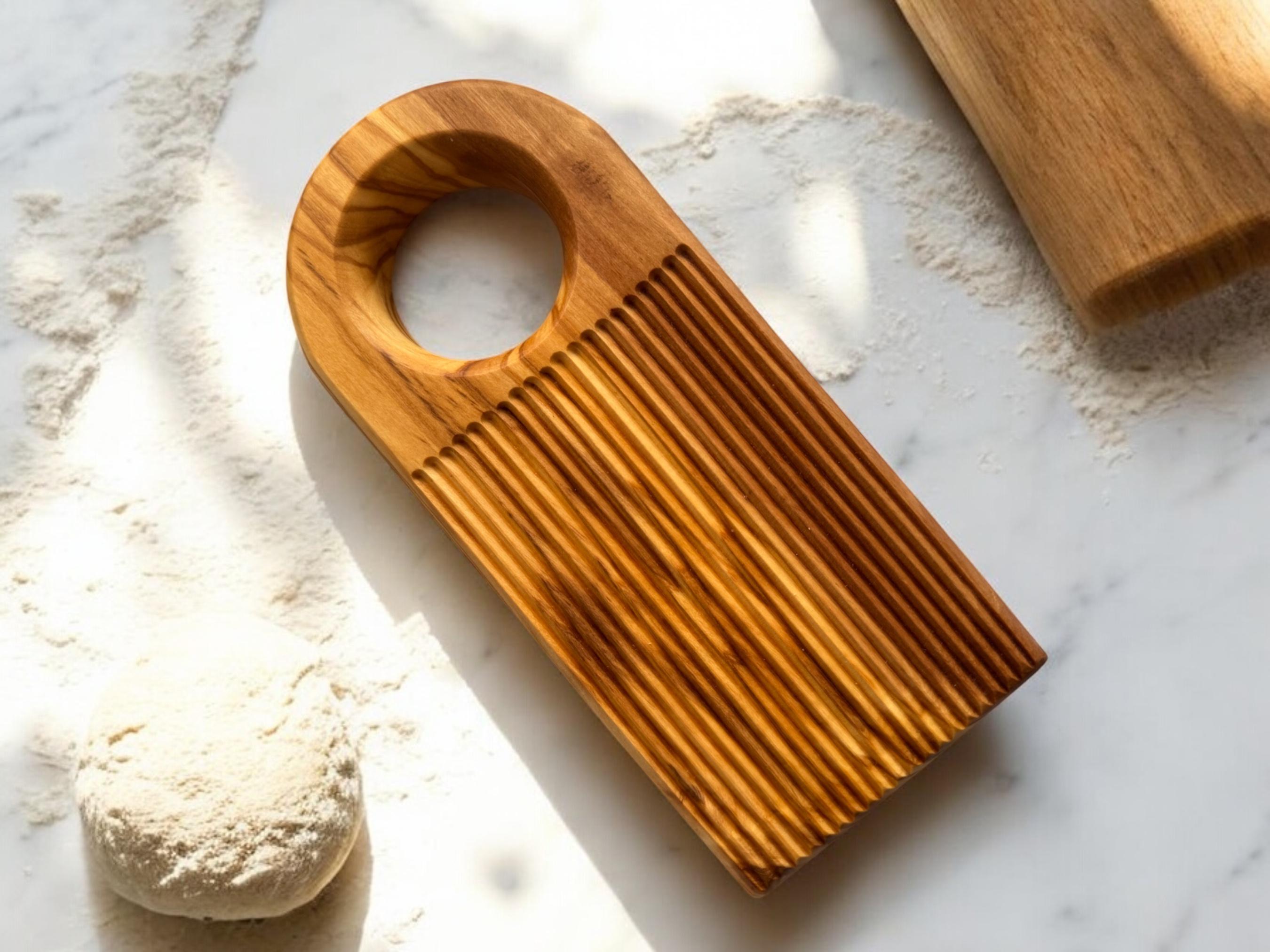 Olive Wood Gnocchi Board – Deep Grooves for Classic Texture - The Peony Haus