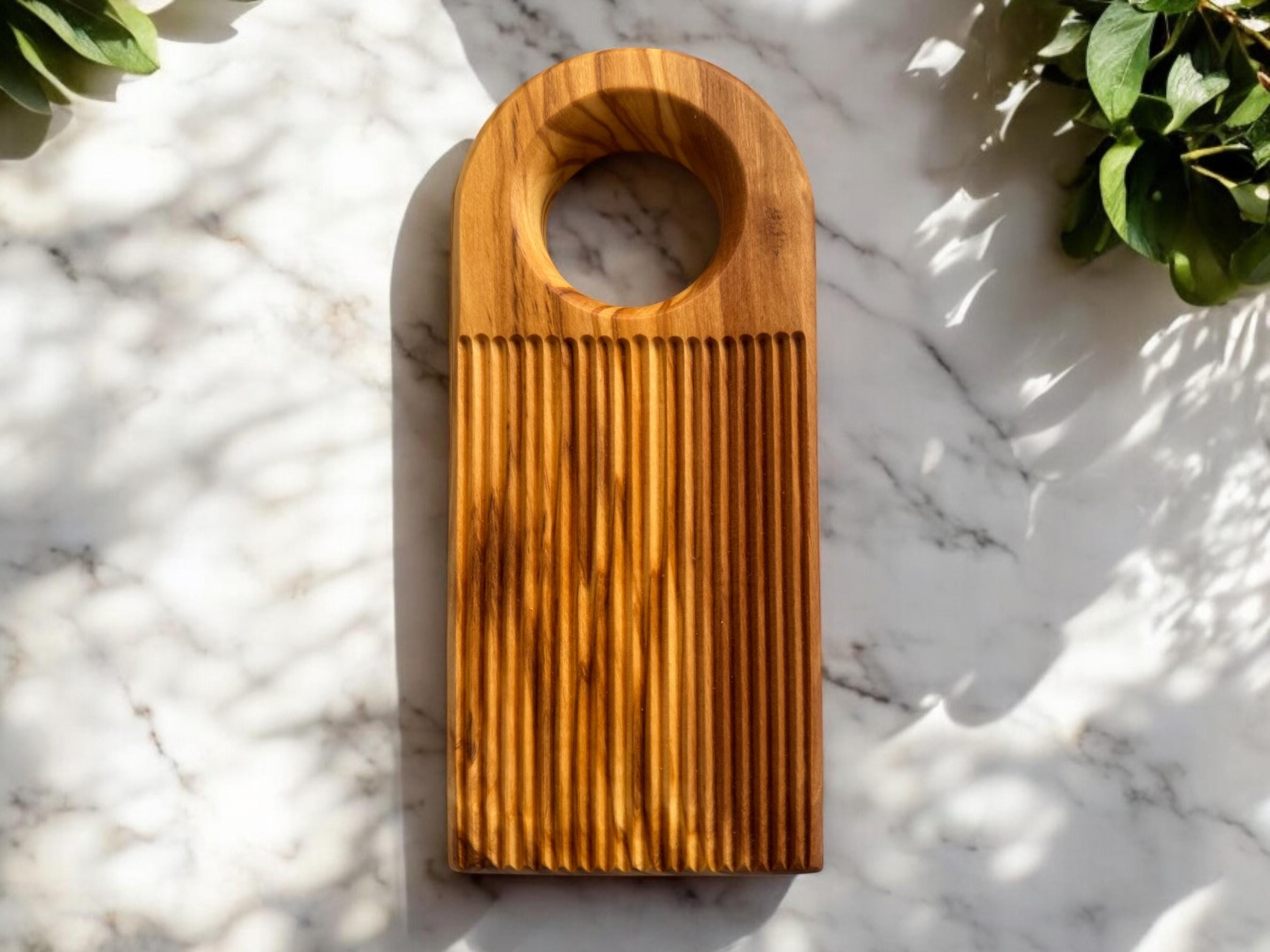 Olive Wood Gnocchi Board – Deep Grooves for Classic Texture - The Peony Haus