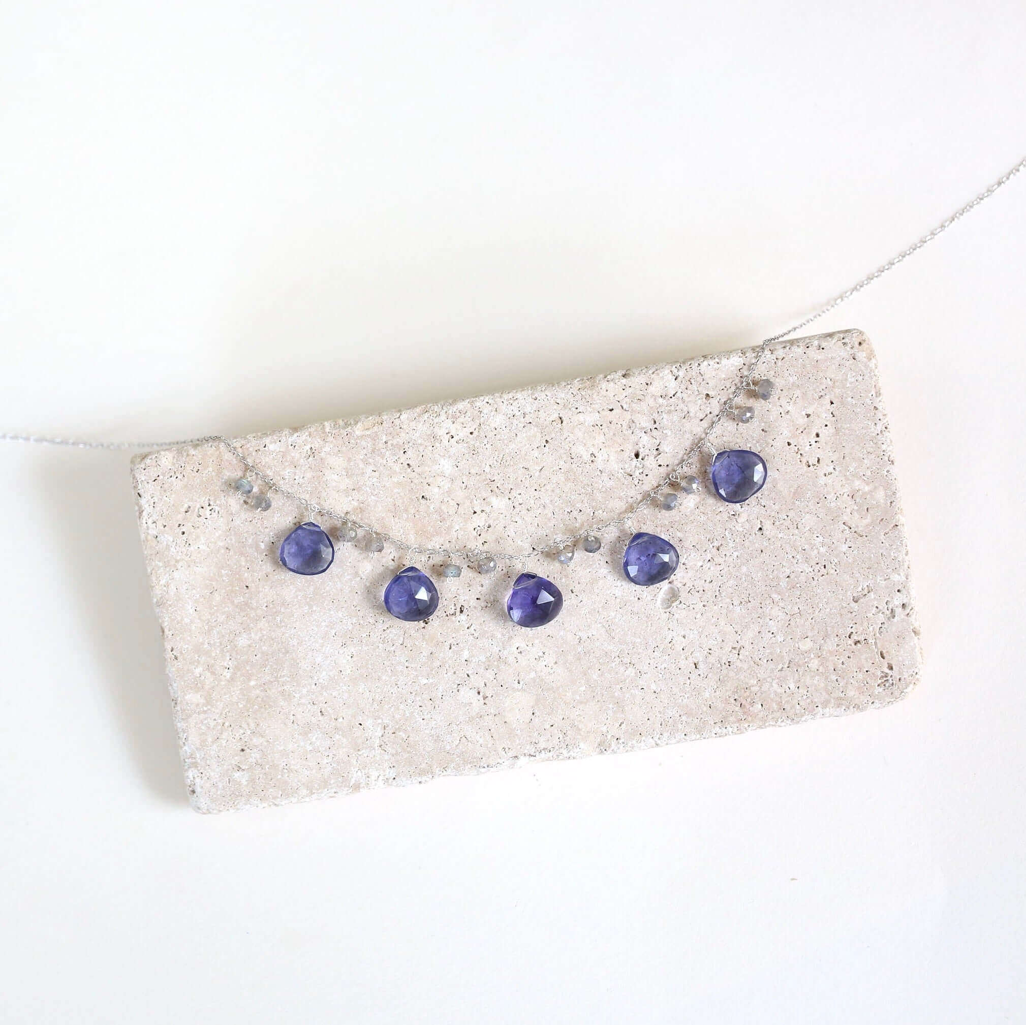 Tanzanite Quartz Silver Sparkler Necklace