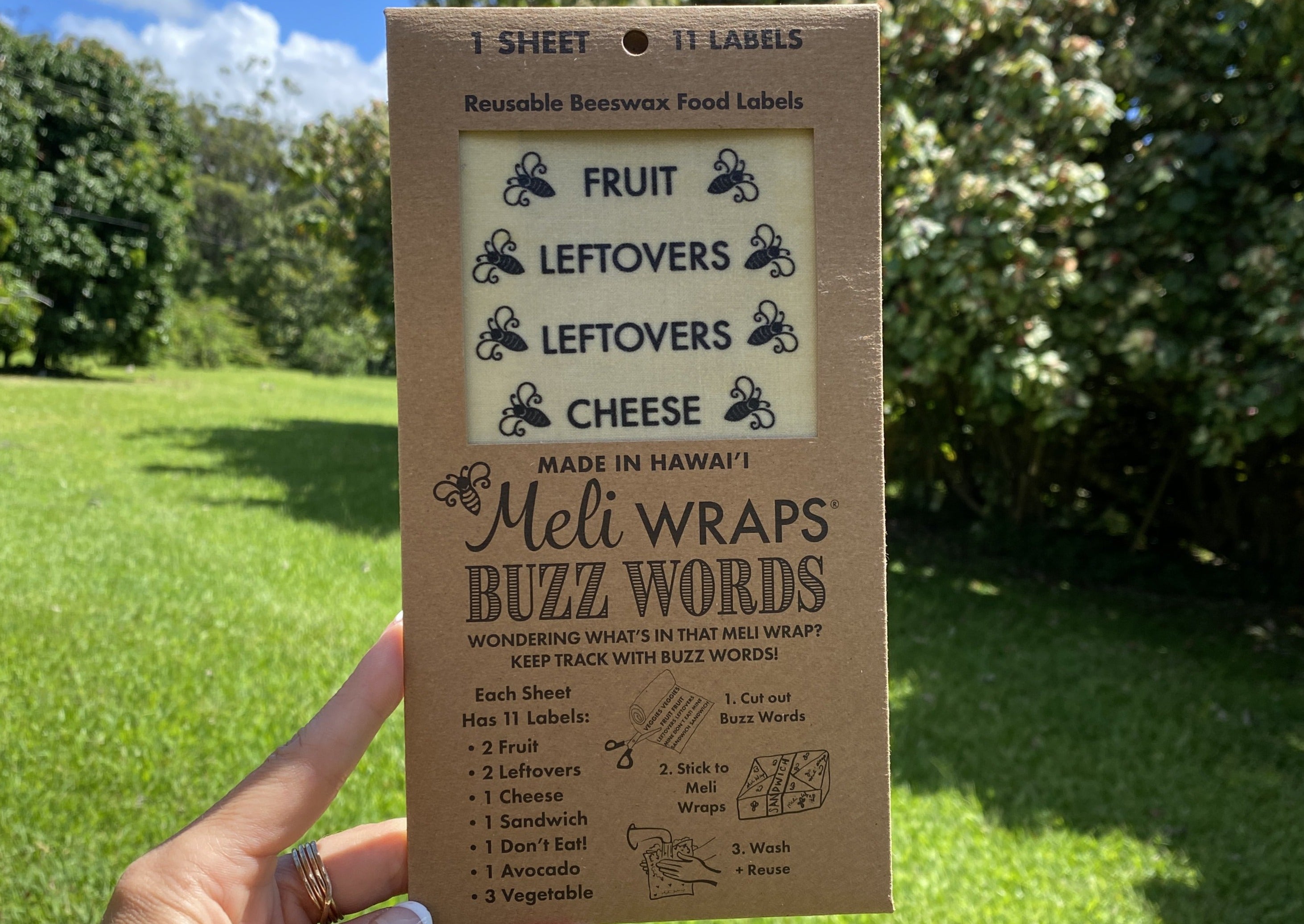 Buzz Words- Beeswax Wrap Food Labels - The Peony Haus