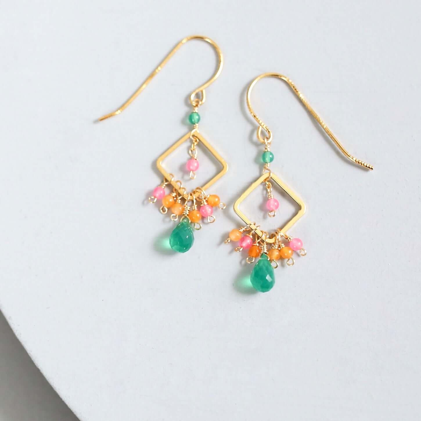 The Pixy Earring - Green Onyx