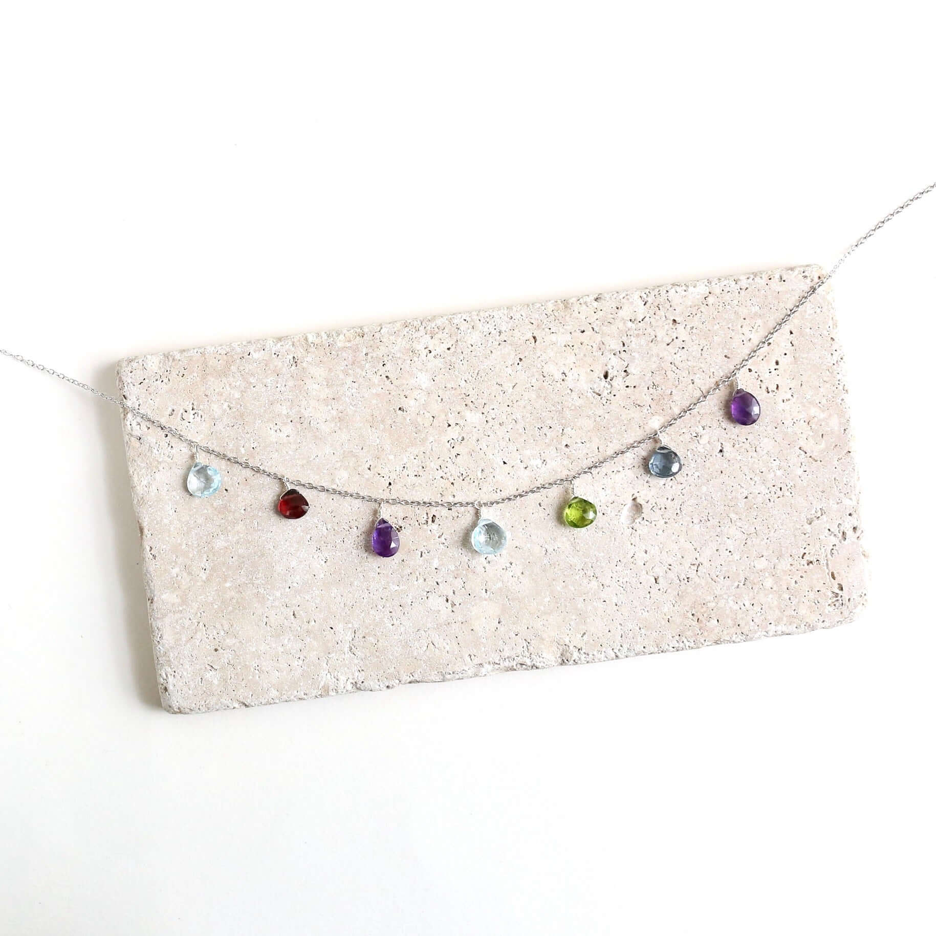Silver Rainbow Sparkler Necklace