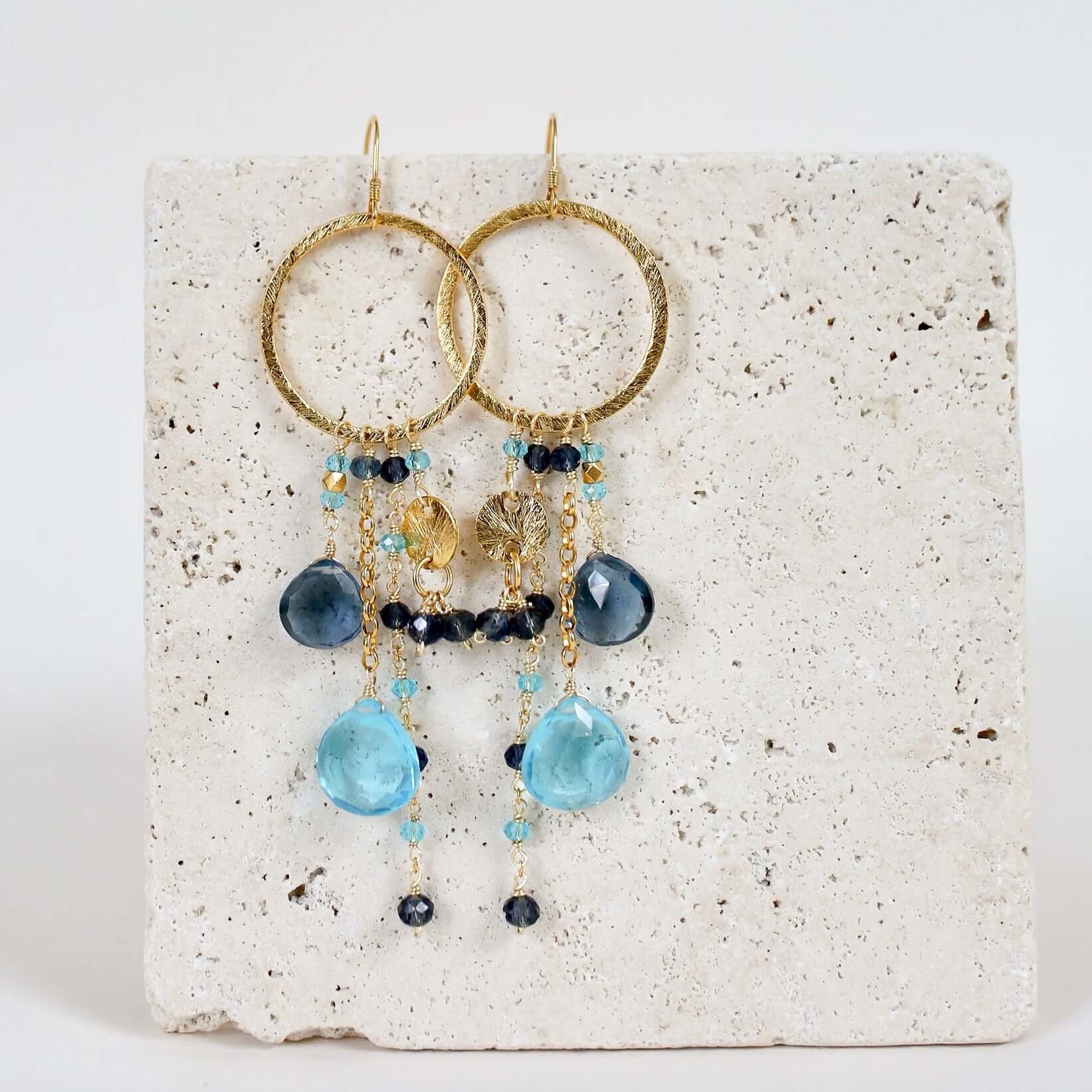 Iolite & Aquamarine Ammil Earrings