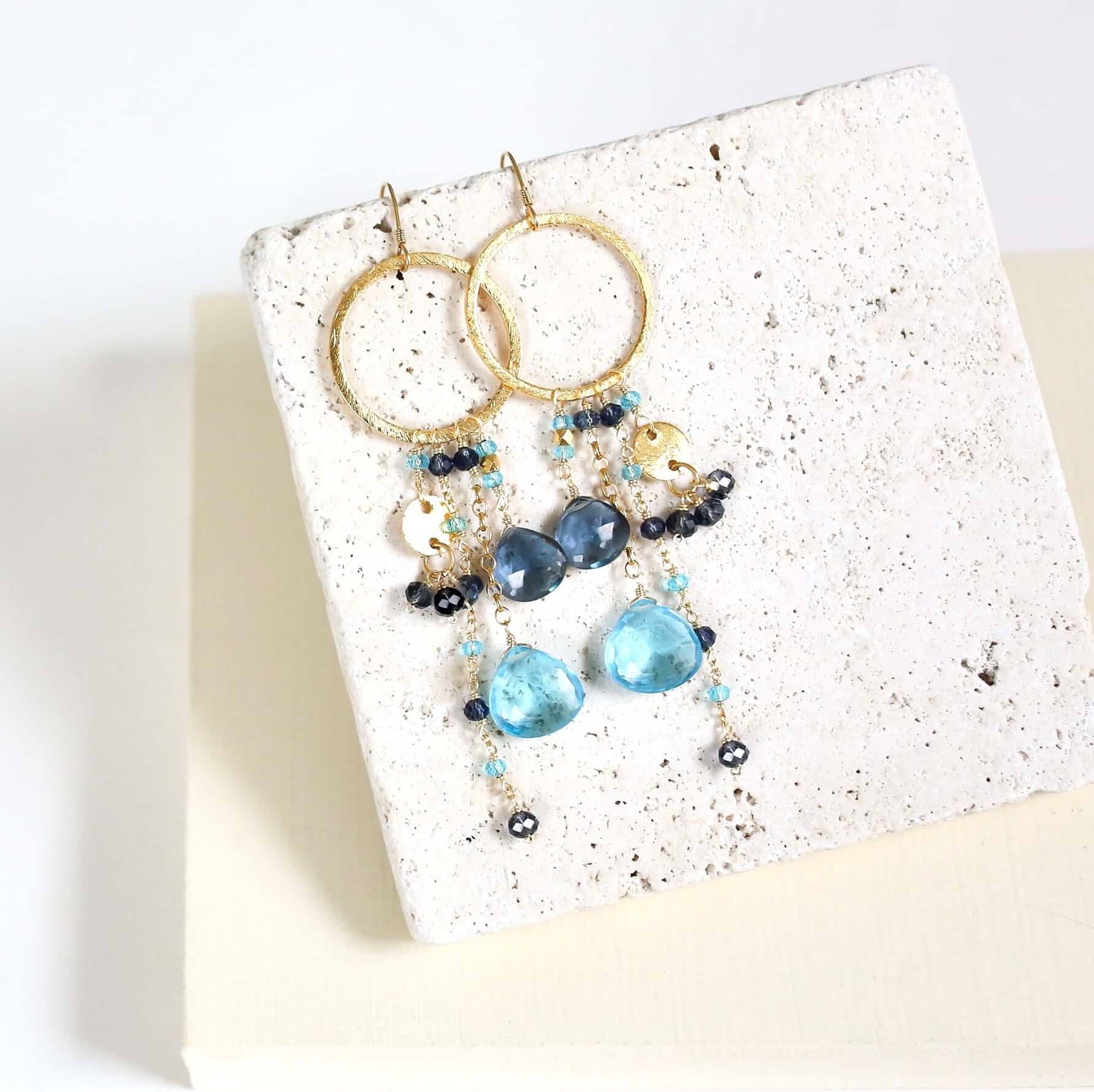 Iolite & Aquamarine Ammil Earrings