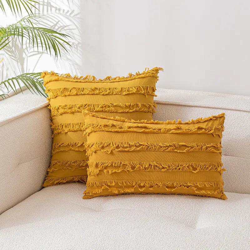 Nordic Cotton Linen 3D Plush Jacquard Sofa Cushion - The Peony Haus