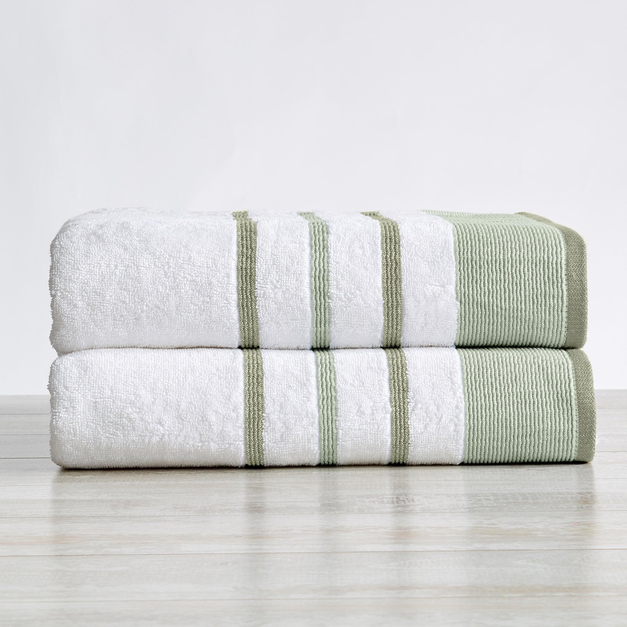 Decorative Cotton Stripe Bath Towel Set - Noelle Collection - The Peony Haus