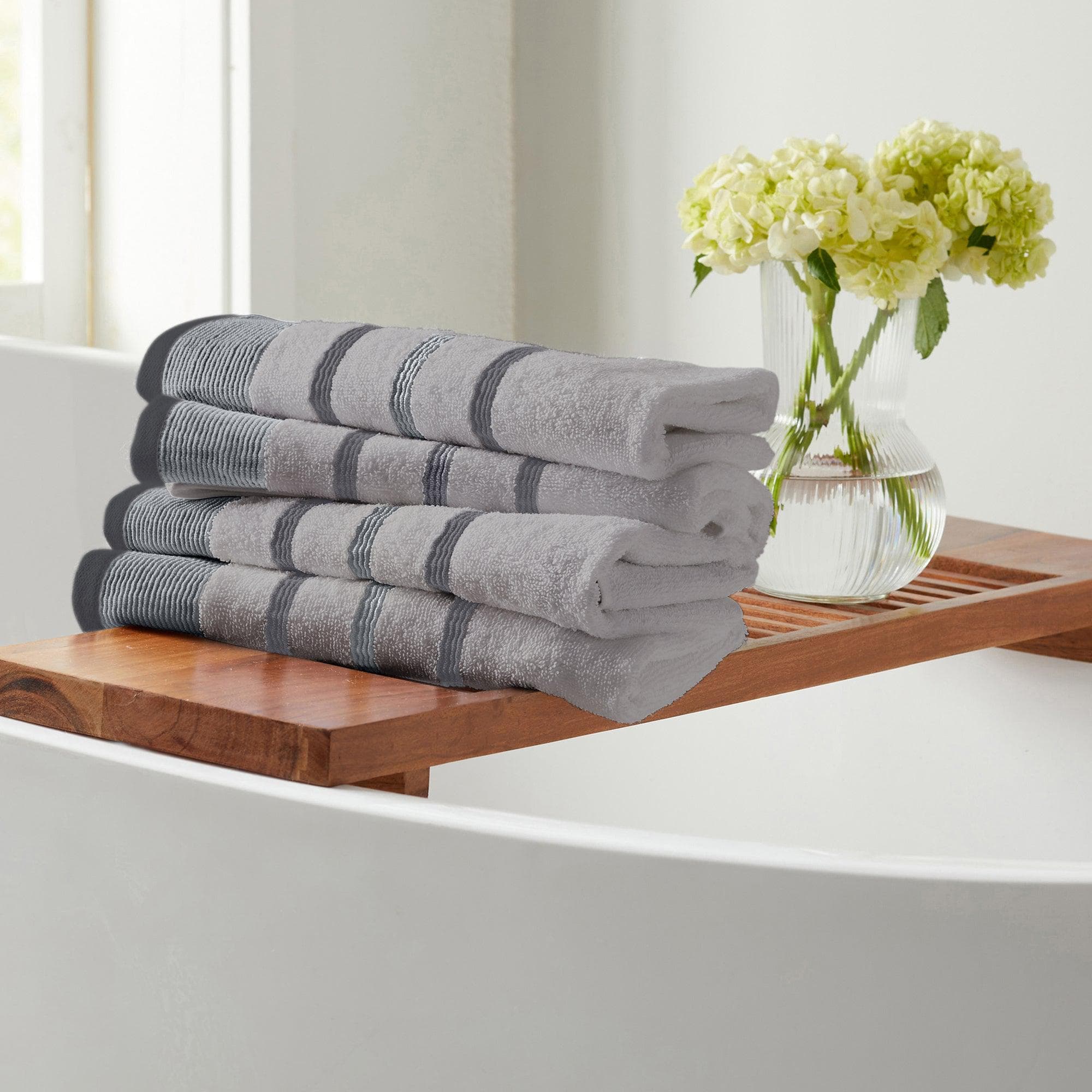 Decorative Cotton Stripe Bath Towel Set - Noelle Collection - The Peony Haus
