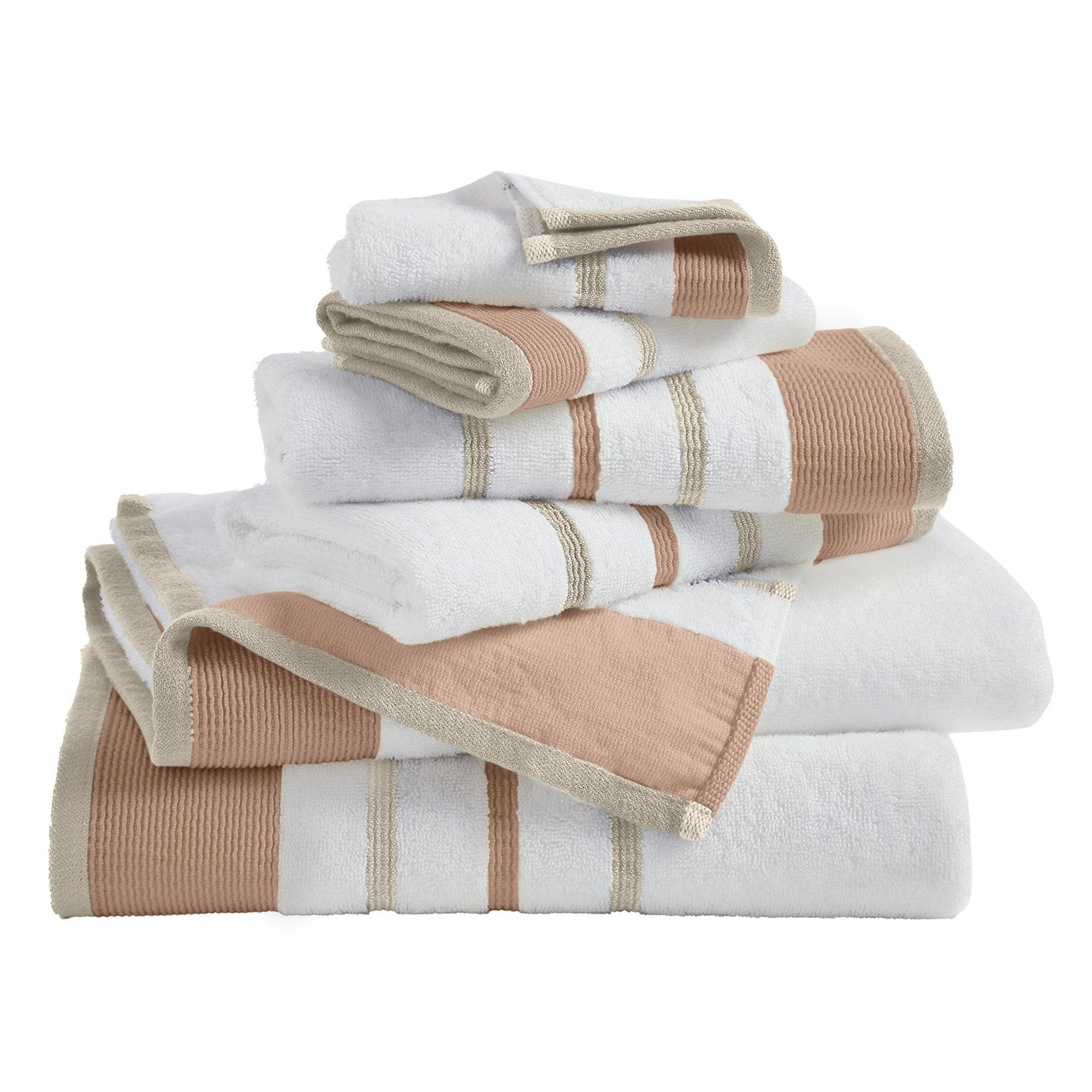Decorative Cotton Stripe Bath Towel Set - Noelle Collection - The Peony Haus