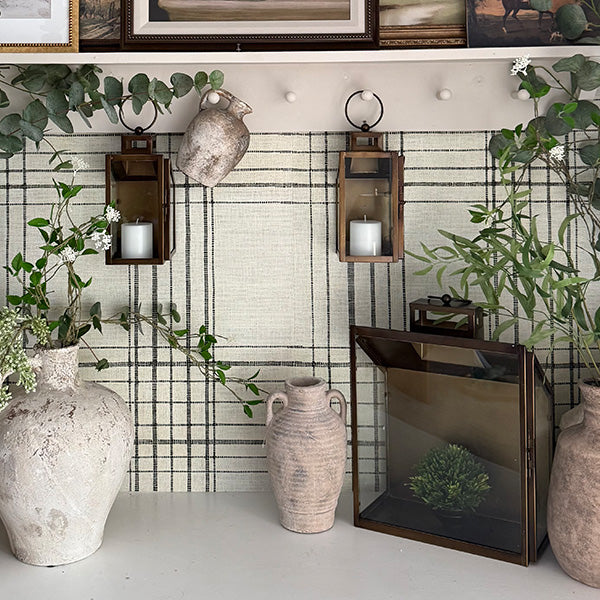 Rustic Bronze Tempered Glass Lanterns, Set of Three - The Peony Haus