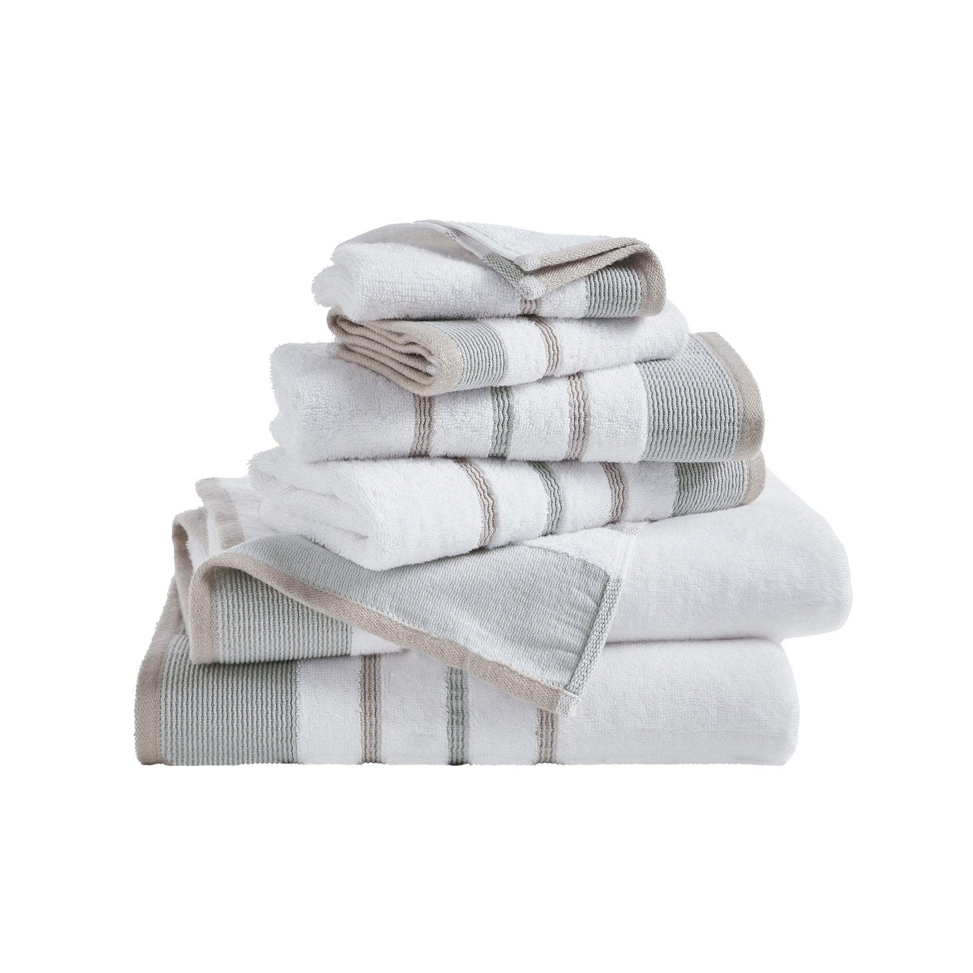 Decorative Cotton Stripe Bath Towel Set - Noelle Collection - The Peony Haus