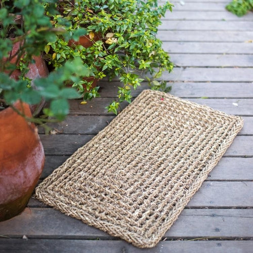 Organic Natural Straw Door Mat - The Peony Haus
