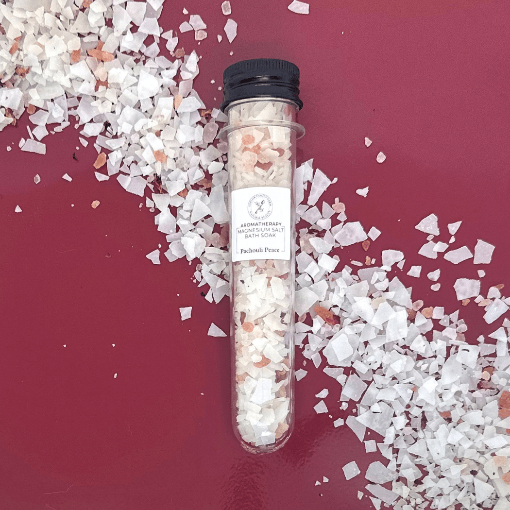 Patchouli Magnesium Bath Salts Tube - The Peony Haus
