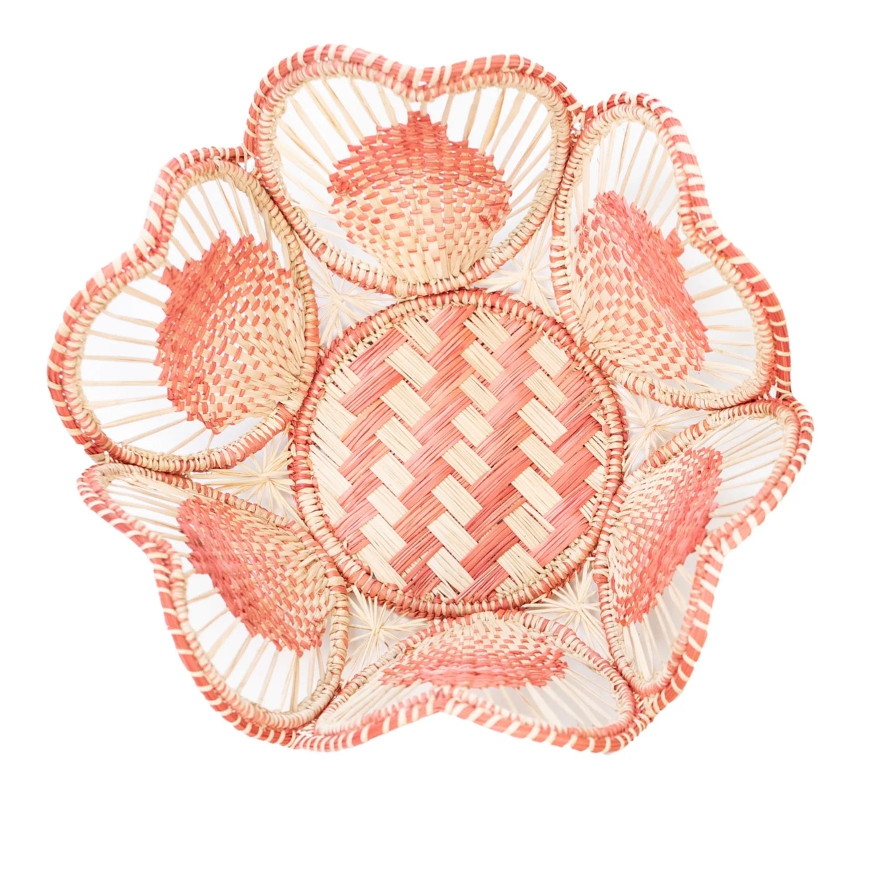 10" Floral Handwoven Iraca Bread Basket