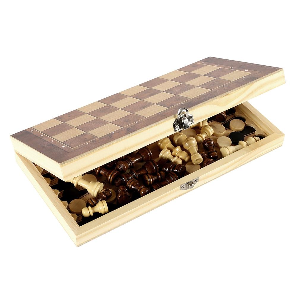 Foldable Wooden Chess Set Board Game - The Peony Haus