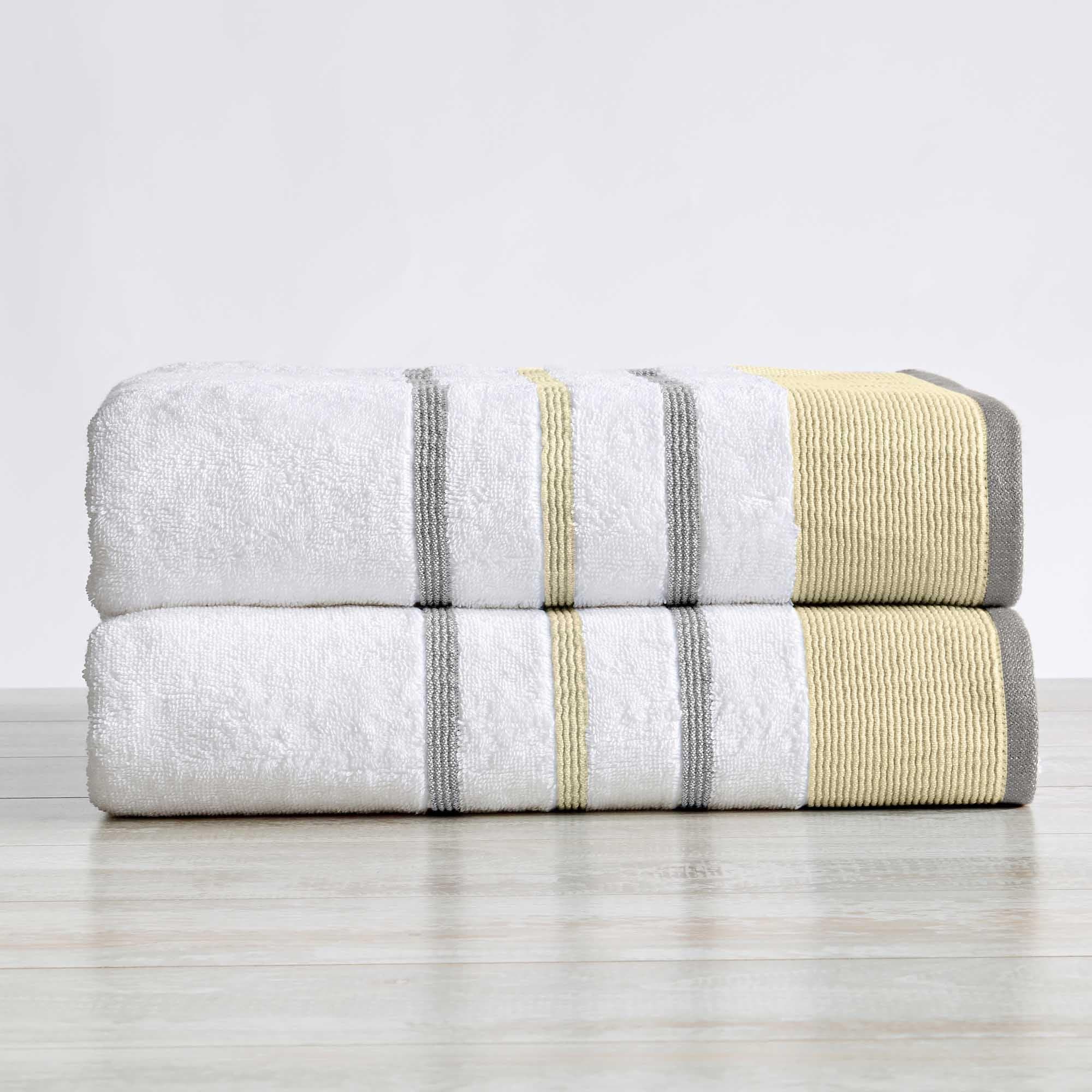 Decorative Cotton Stripe Bath Towel Set - Noelle Collection - The Peony Haus