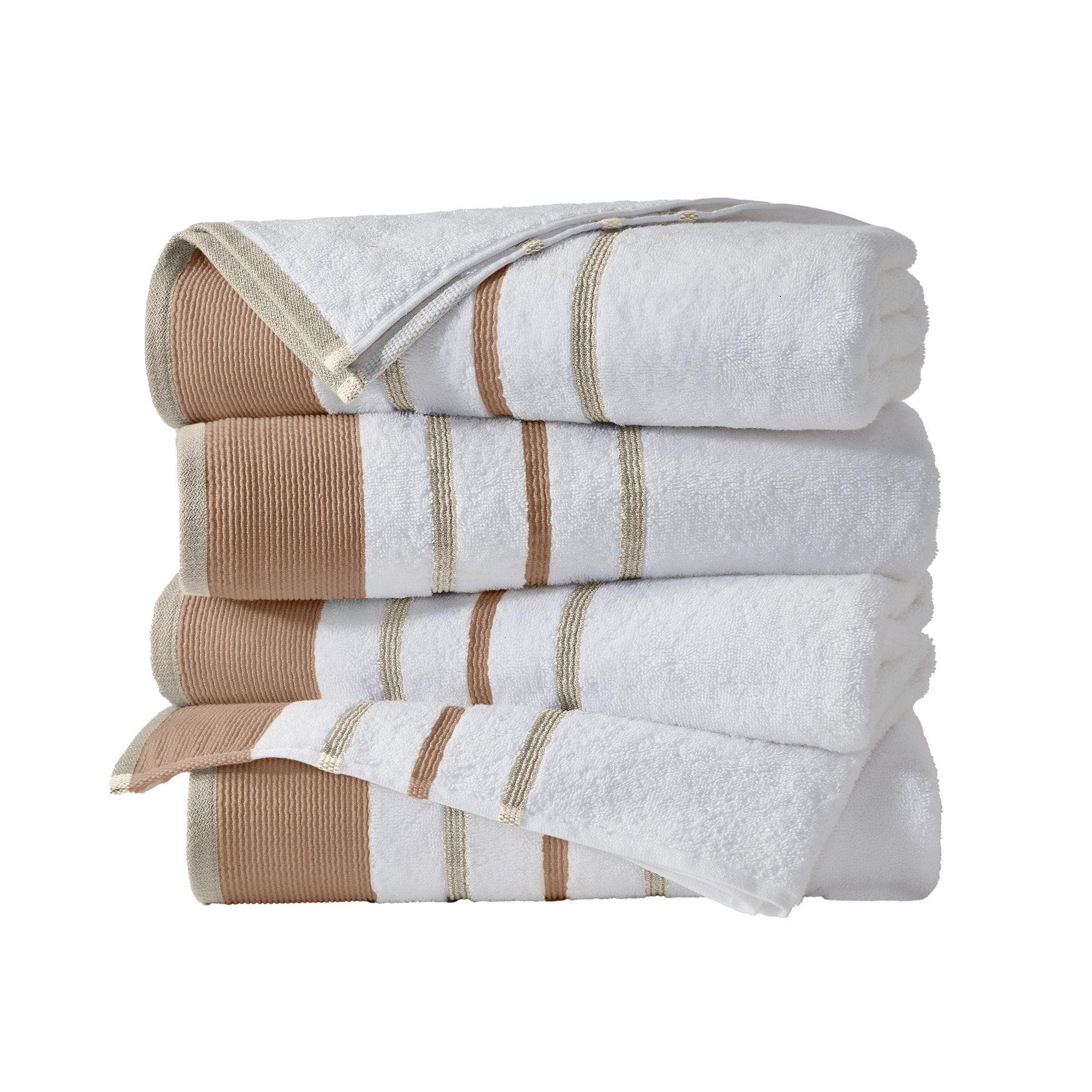 Decorative Cotton Stripe Bath Towel Set - Noelle Collection - The Peony Haus