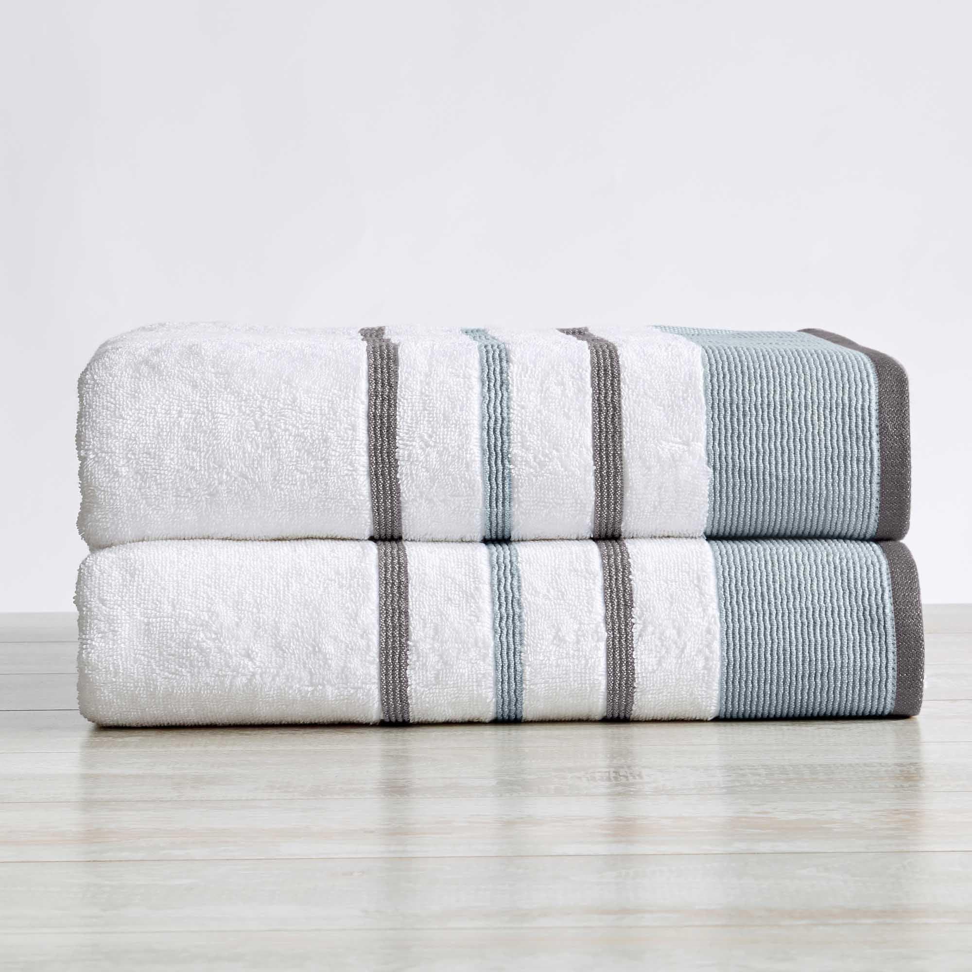 Decorative Cotton Stripe Bath Towel Set - Noelle Collection - The Peony Haus