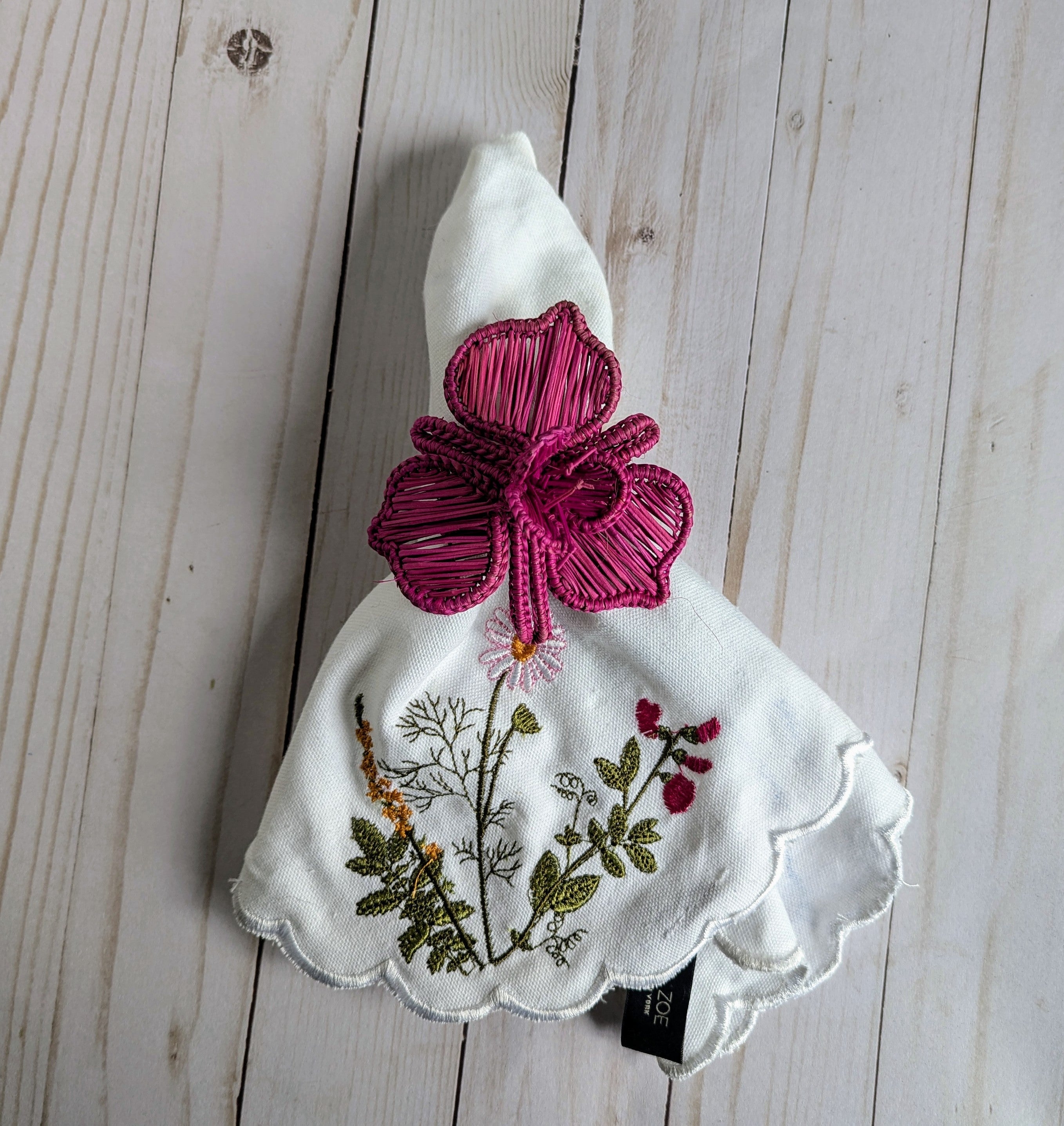 Orchid Handwoven Iraca Napkin Ring