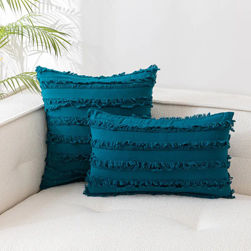 Nordic Cotton Linen 3D Plush Jacquard Sofa Cushion - The Peony Haus