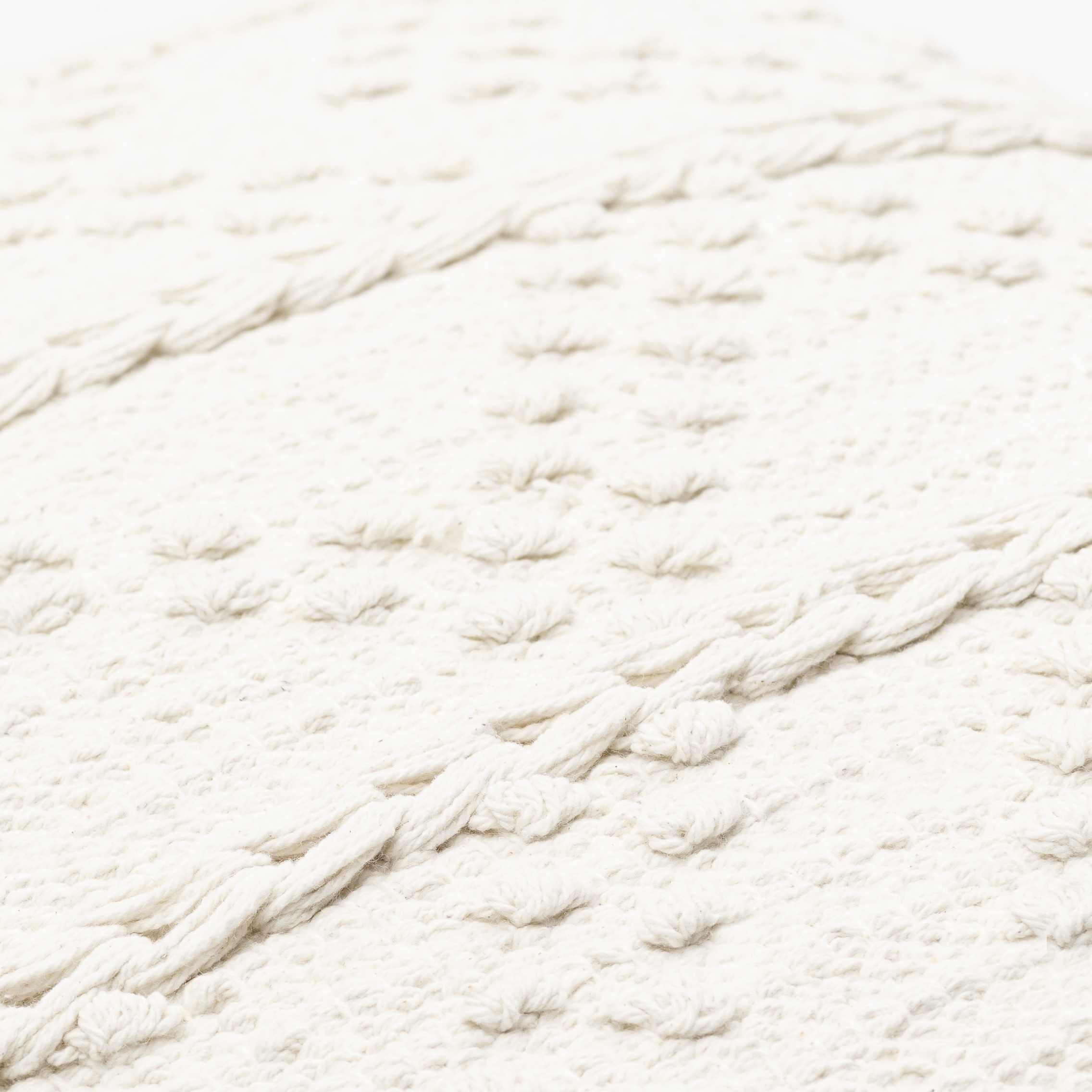 Sumiton White Textured Crochet Cotton Throw Pillow - The Peony Haus