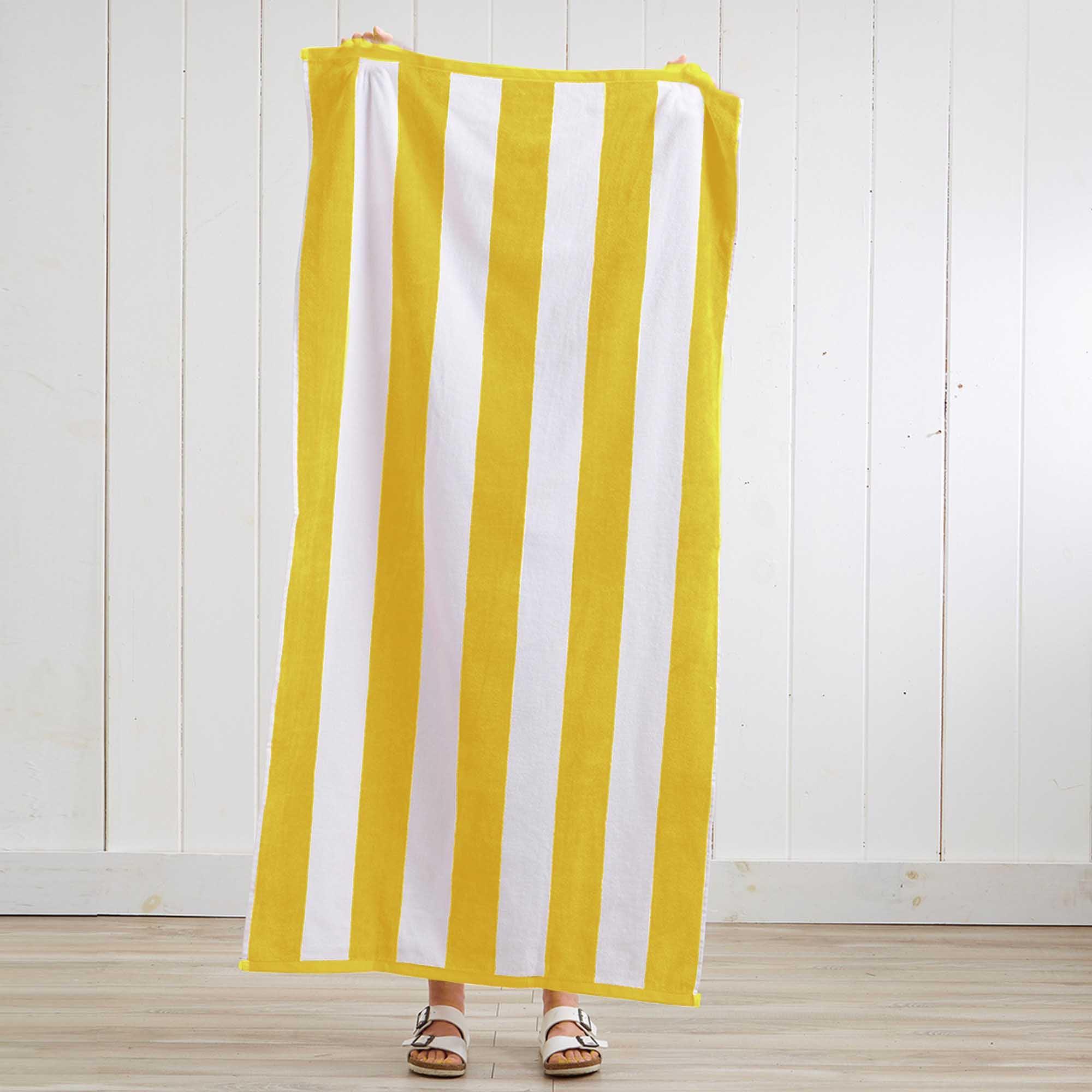 Cotton Velour Cabana Stripe Beach Towel - Novia Collection - The Peony Haus