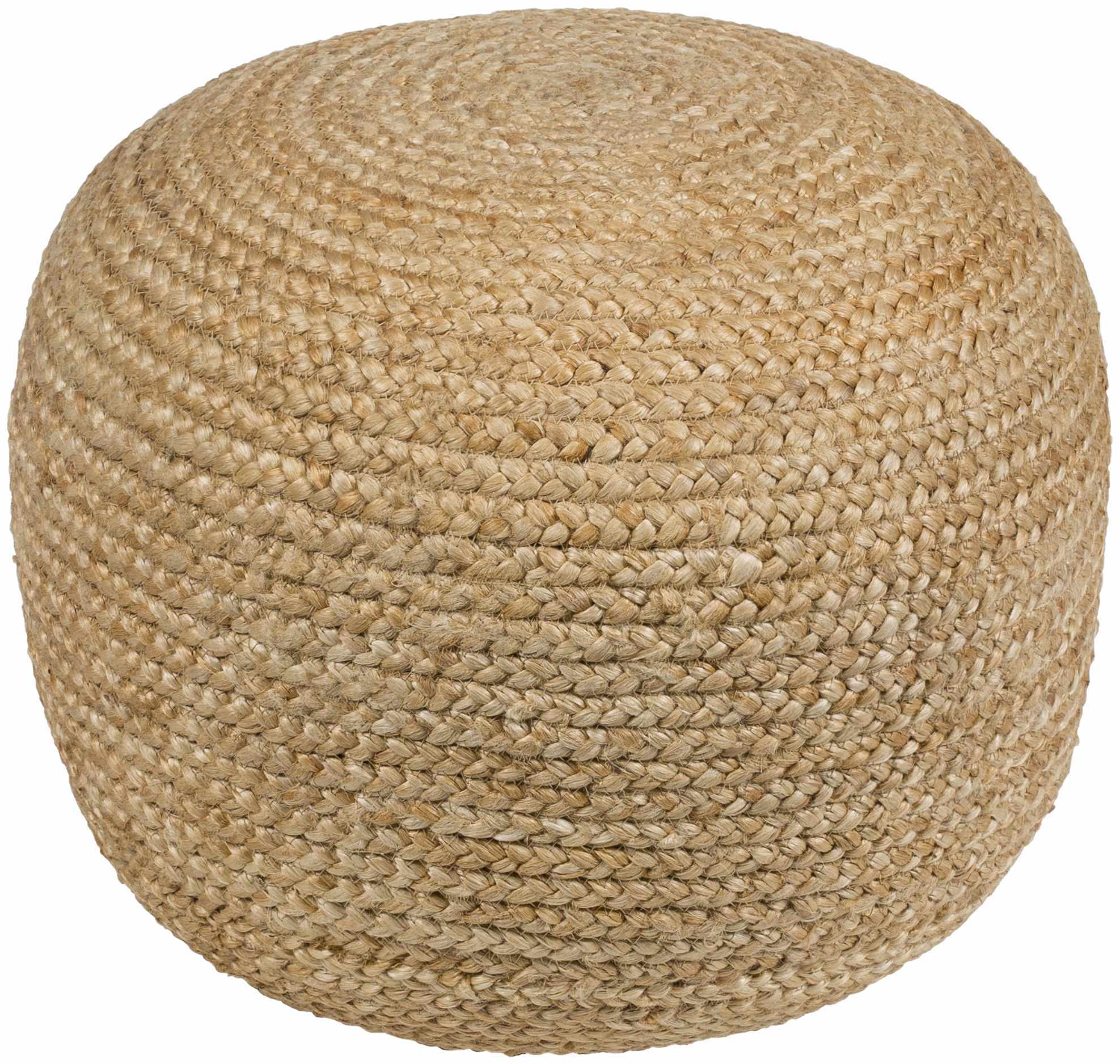 Kaumakani Knitted Jute Round Pouf - The Peony Haus