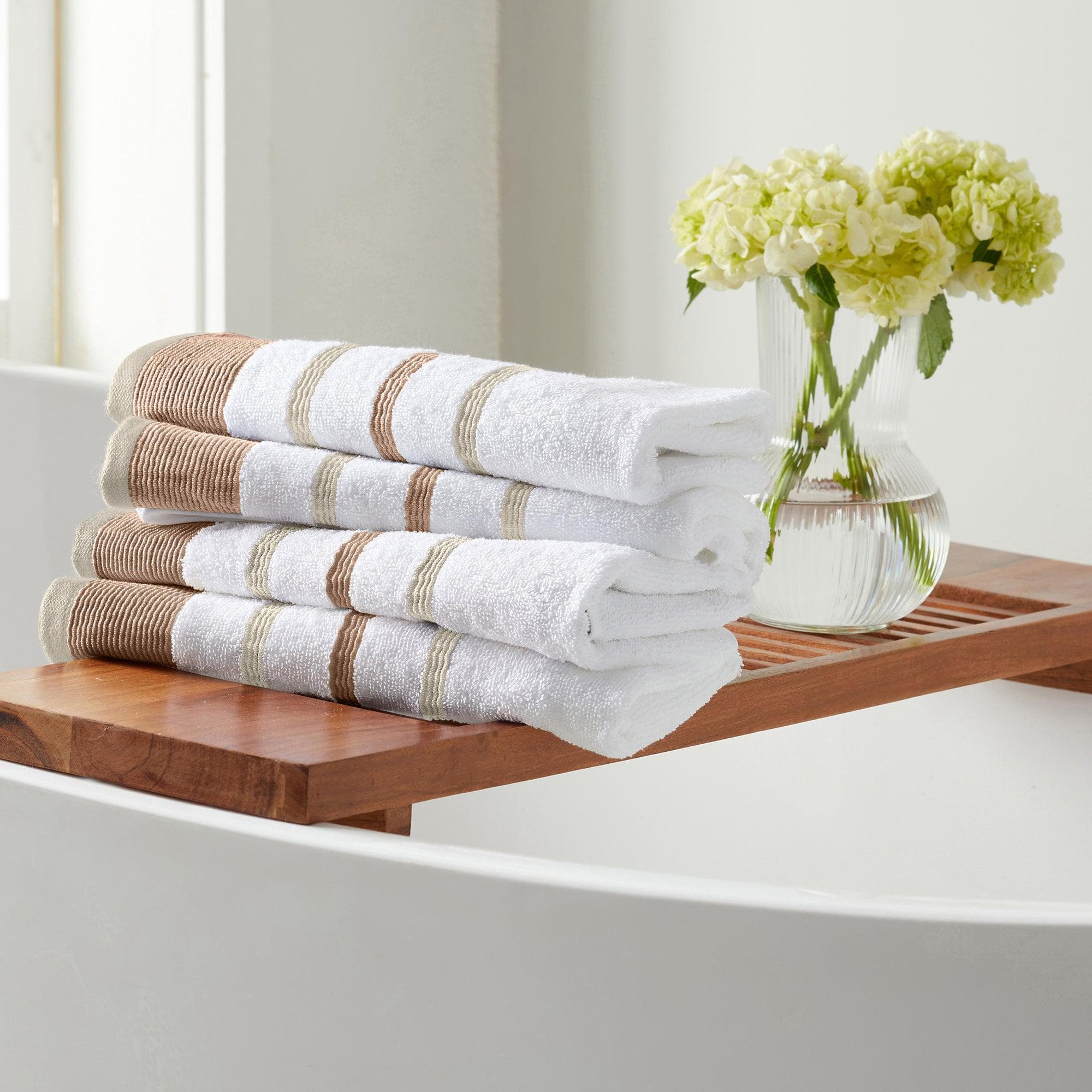 Decorative Cotton Stripe Bath Towel Set - Noelle Collection - The Peony Haus
