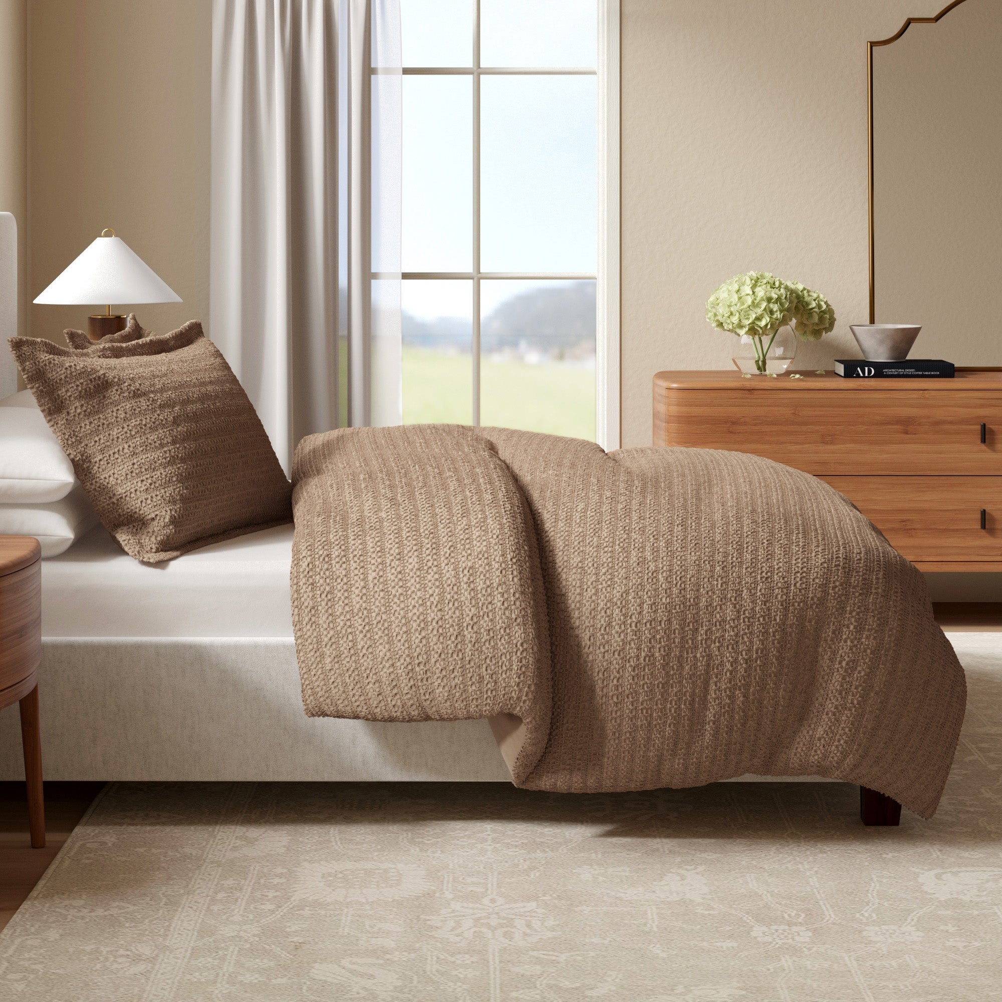 100% Cotton Waffle Weave Duvet Set - Mattea Collection - The Peony Haus