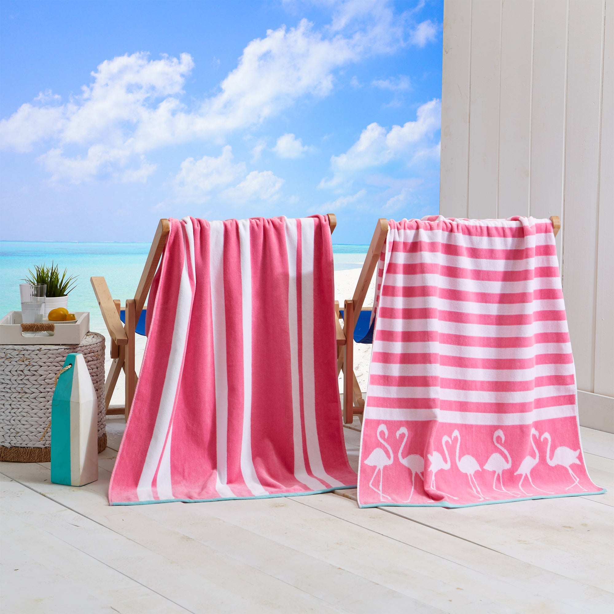 Cotton Velour Beach Towel - Maui Collection - The Peony Haus