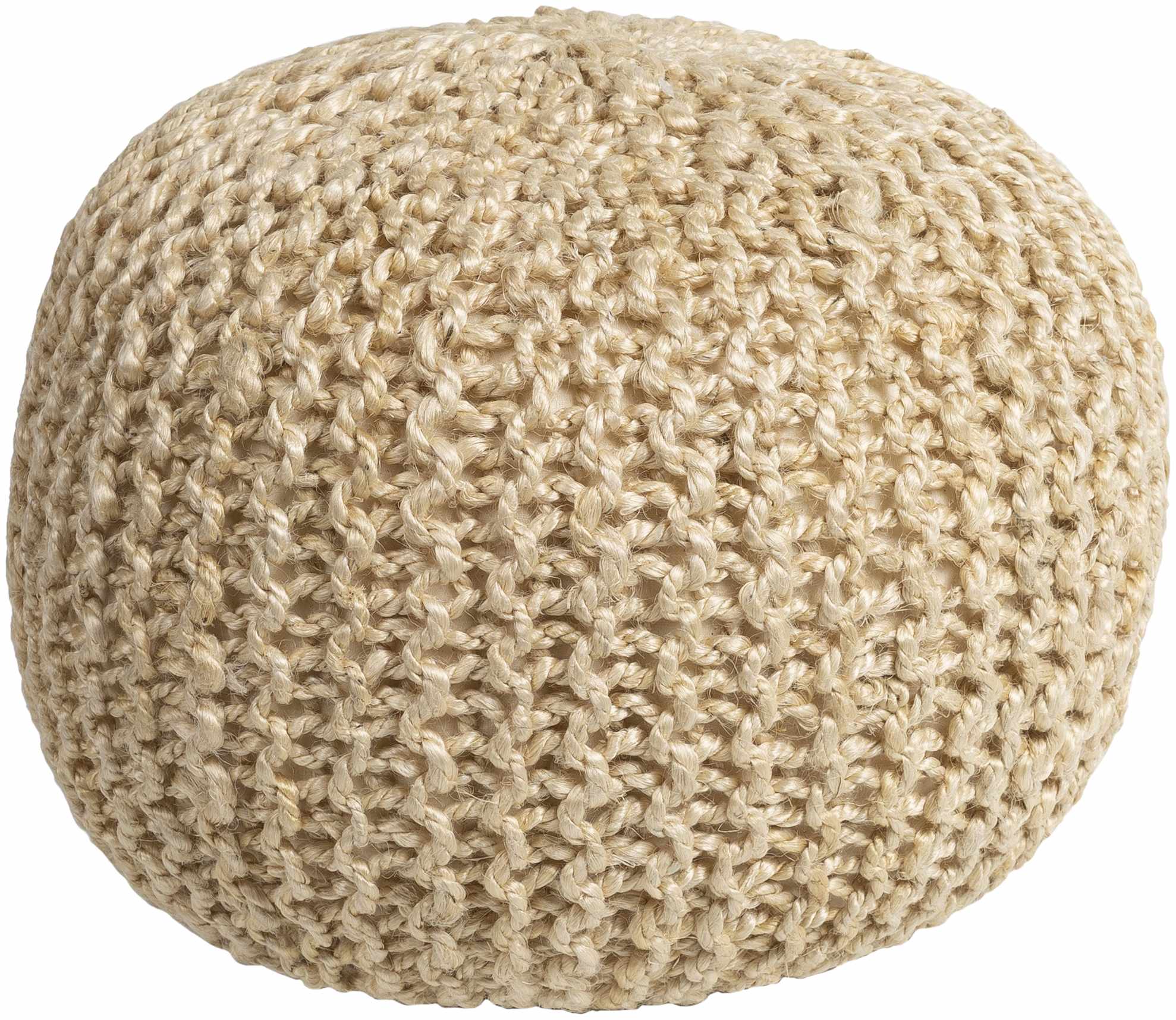 Watseka Jute Knitted Pouf - The Peony Haus