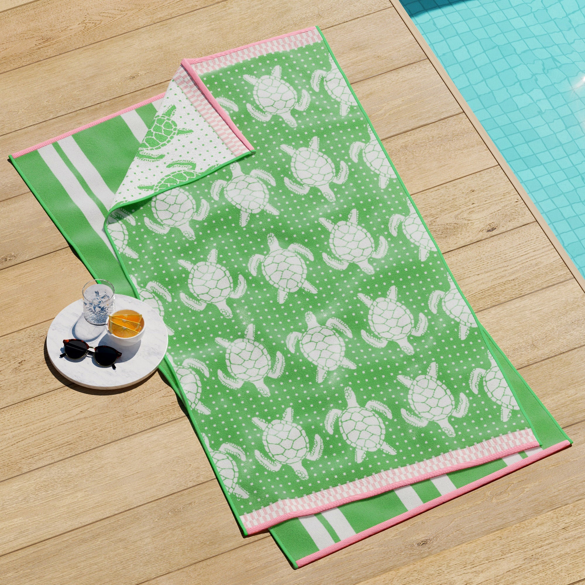 Cotton Velour Beach Towel - Maui Collection - The Peony Haus