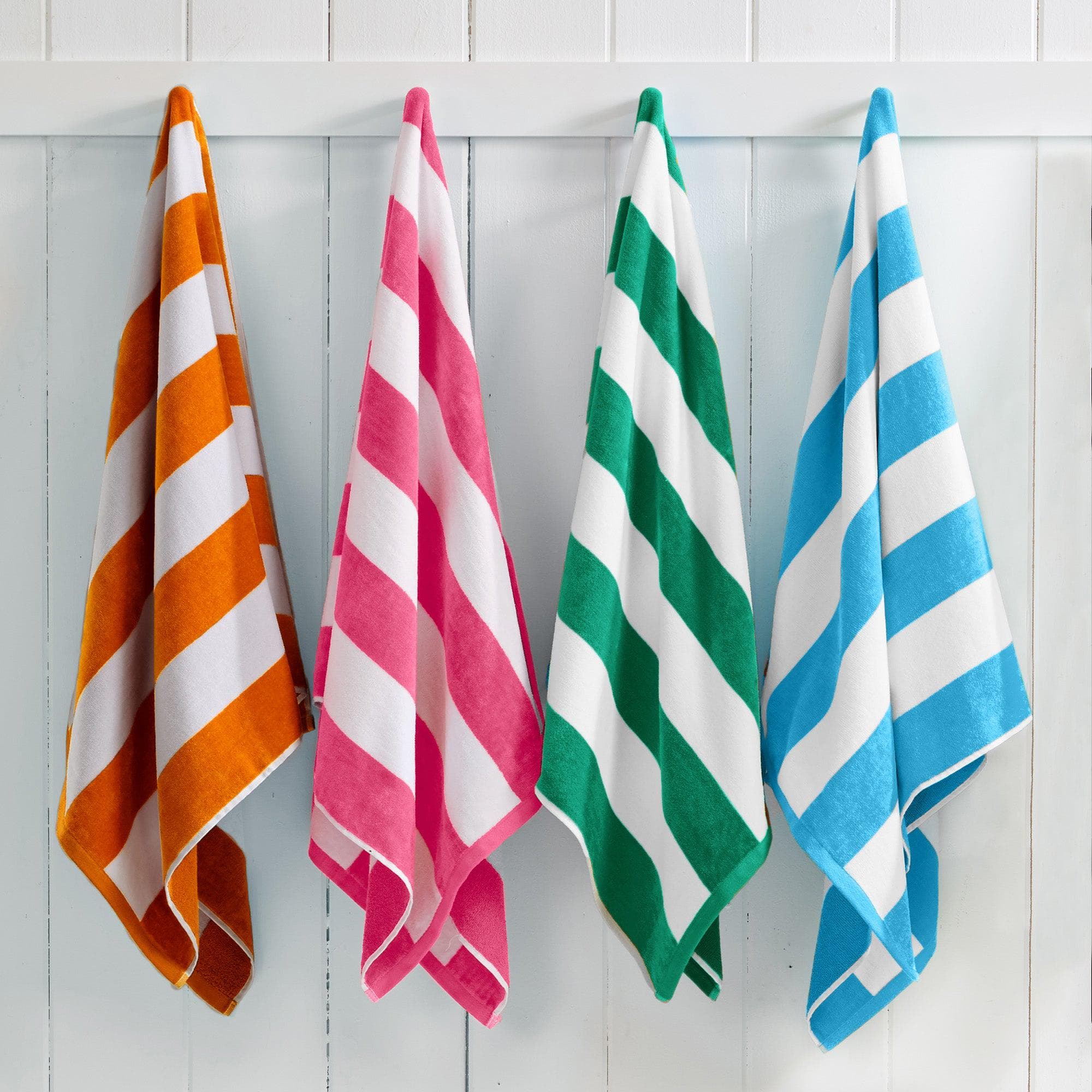 Cotton Velour Cabana Stripe Beach Towel - Novia Collection - The Peony Haus