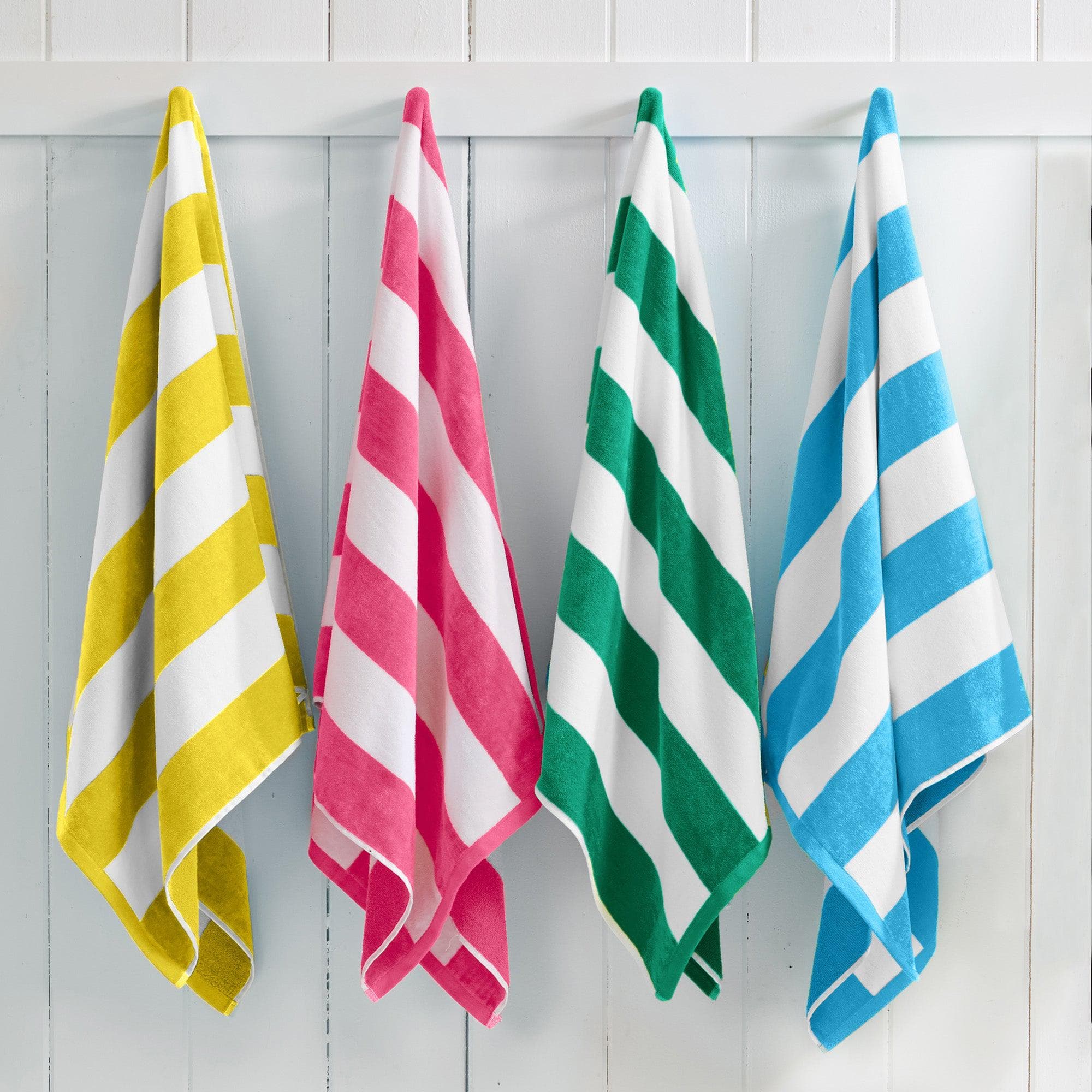 Cotton Velour Cabana Stripe Beach Towel - Novia Collection - The Peony Haus
