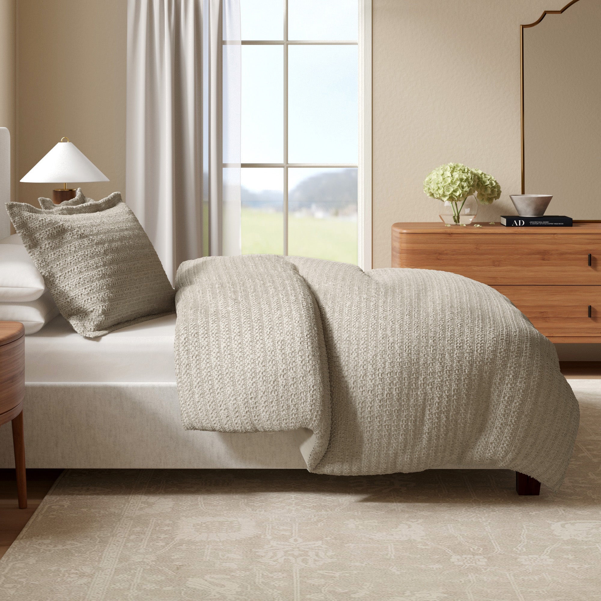 100% Cotton Waffle Weave Duvet Set - Mattea Collection - The Peony Haus