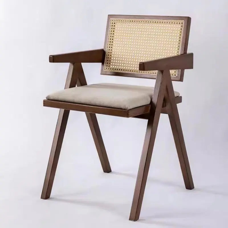 Nordic Solid Wood Rattan Chair - The Peony Haus