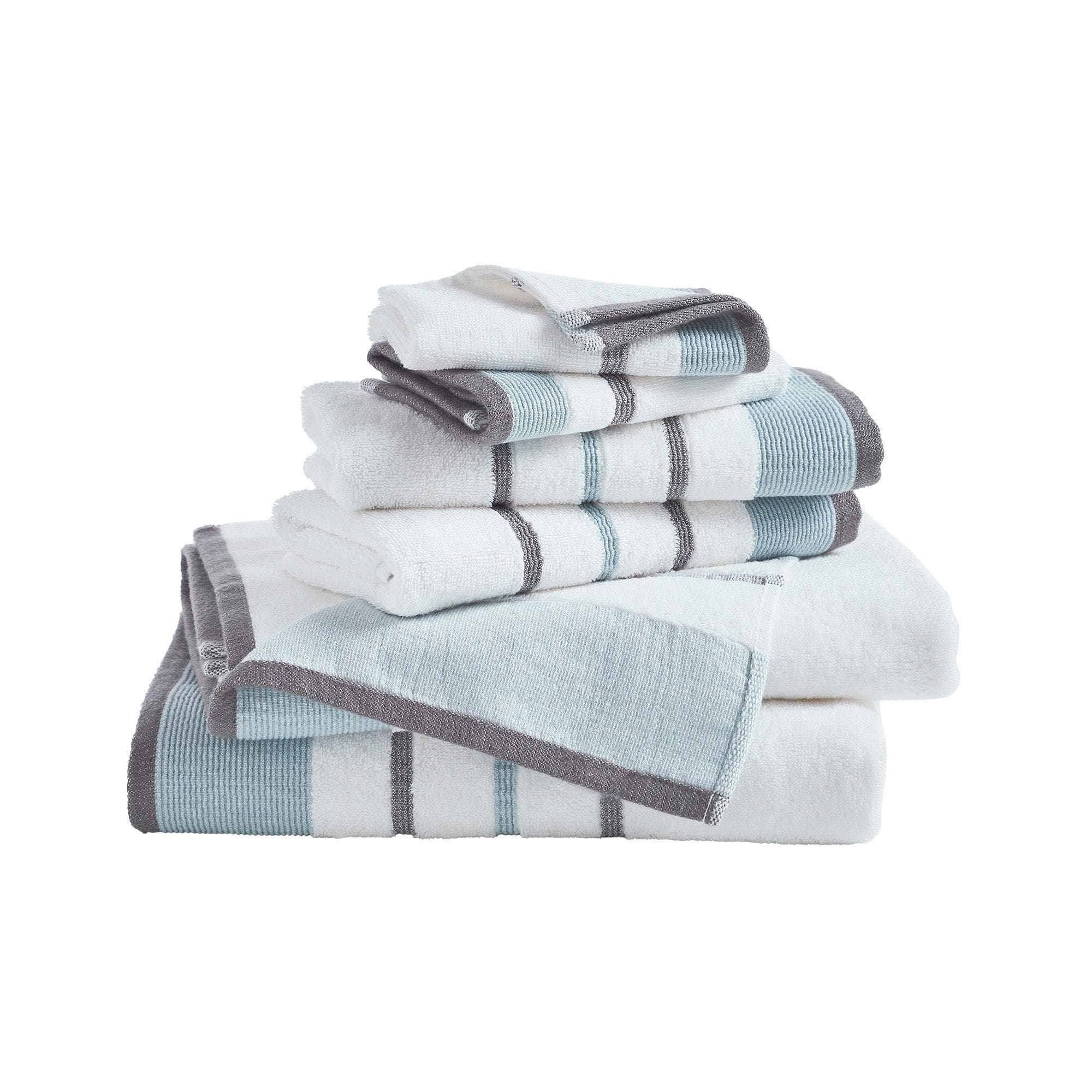 Decorative Cotton Stripe Bath Towel Set - Noelle Collection - The Peony Haus