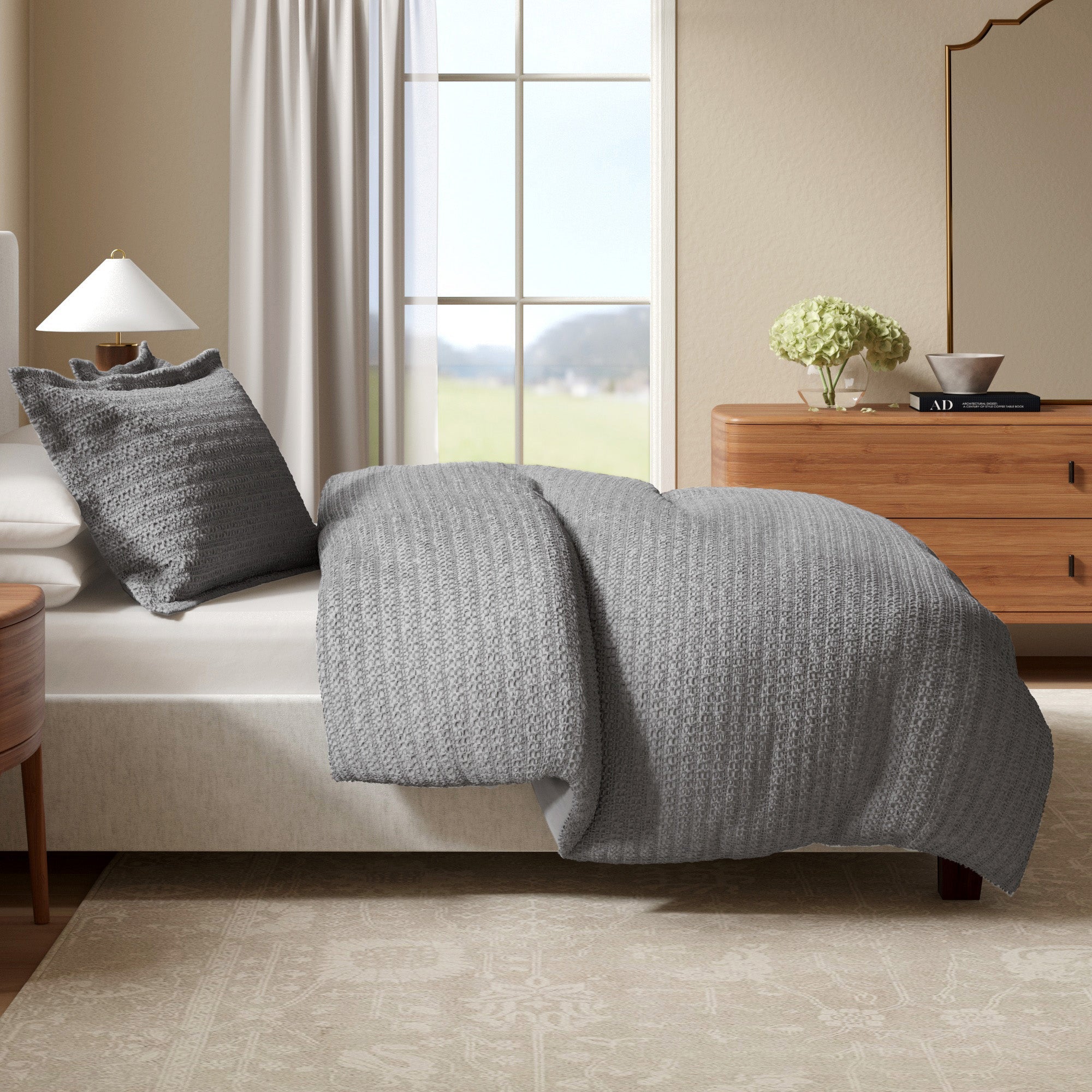 100% Cotton Waffle Weave Duvet Set - Mattea Collection - The Peony Haus