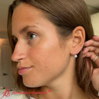 Lever Back Bezel Set Round Diamond Earrings