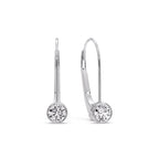 Lever Back Bezel Set Round Diamond Earrings