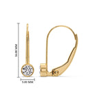 Lever Back Bezel Set Round Diamond Earrings