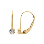 Lever Back Bezel Set Round Diamond Earrings