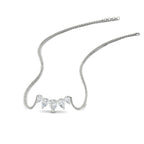 0.75 Carat 5 Stone Pear Shaped Diamond Necklace